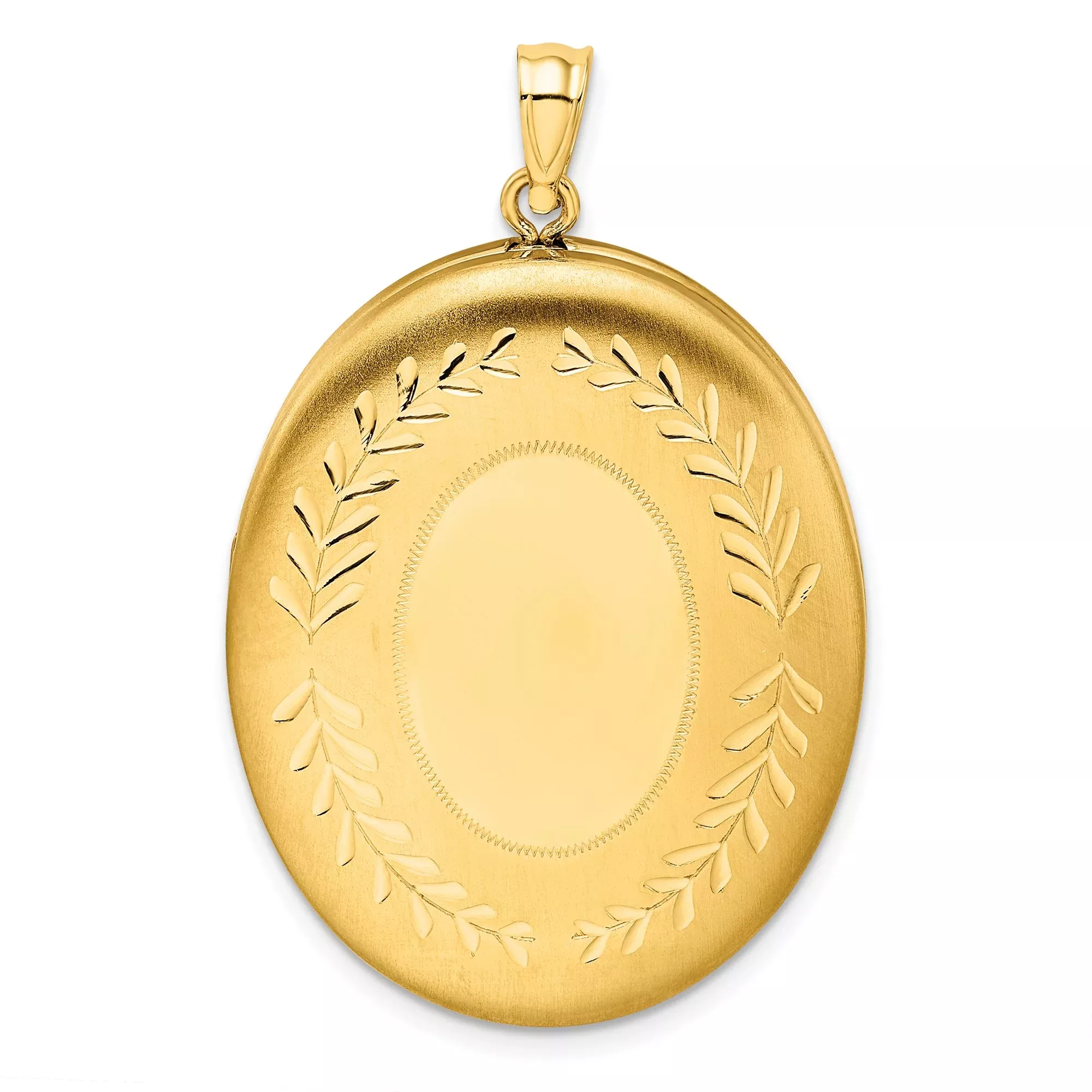 1/20 Gold Filled 34mm 2 Frame Oval Locket Charm Pendant in RealYellow Gold