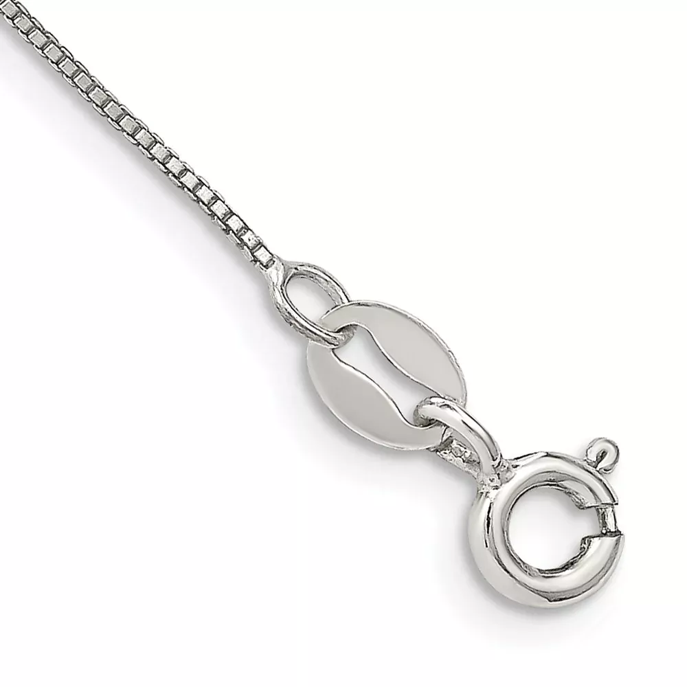 10 Inch Sterling Silver .6mm Box Chain Anklet