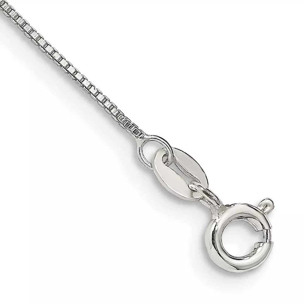 10 Inch Sterling Silver .8mm Box Chain Anklet