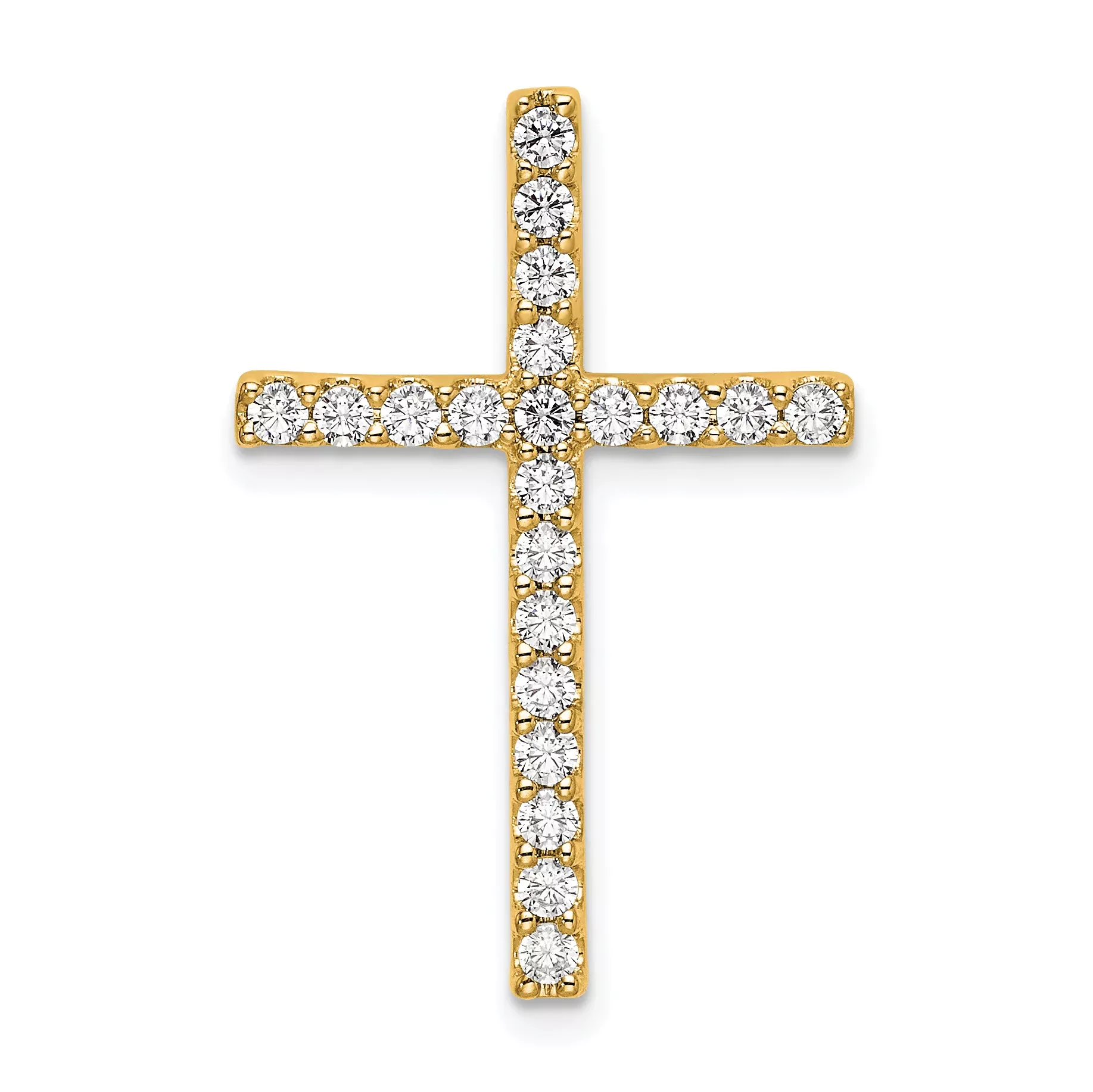 10k 1/2 carat Lab Grown Diamond VS/SI+ G+ Complete Cross Chain Slide Pendant