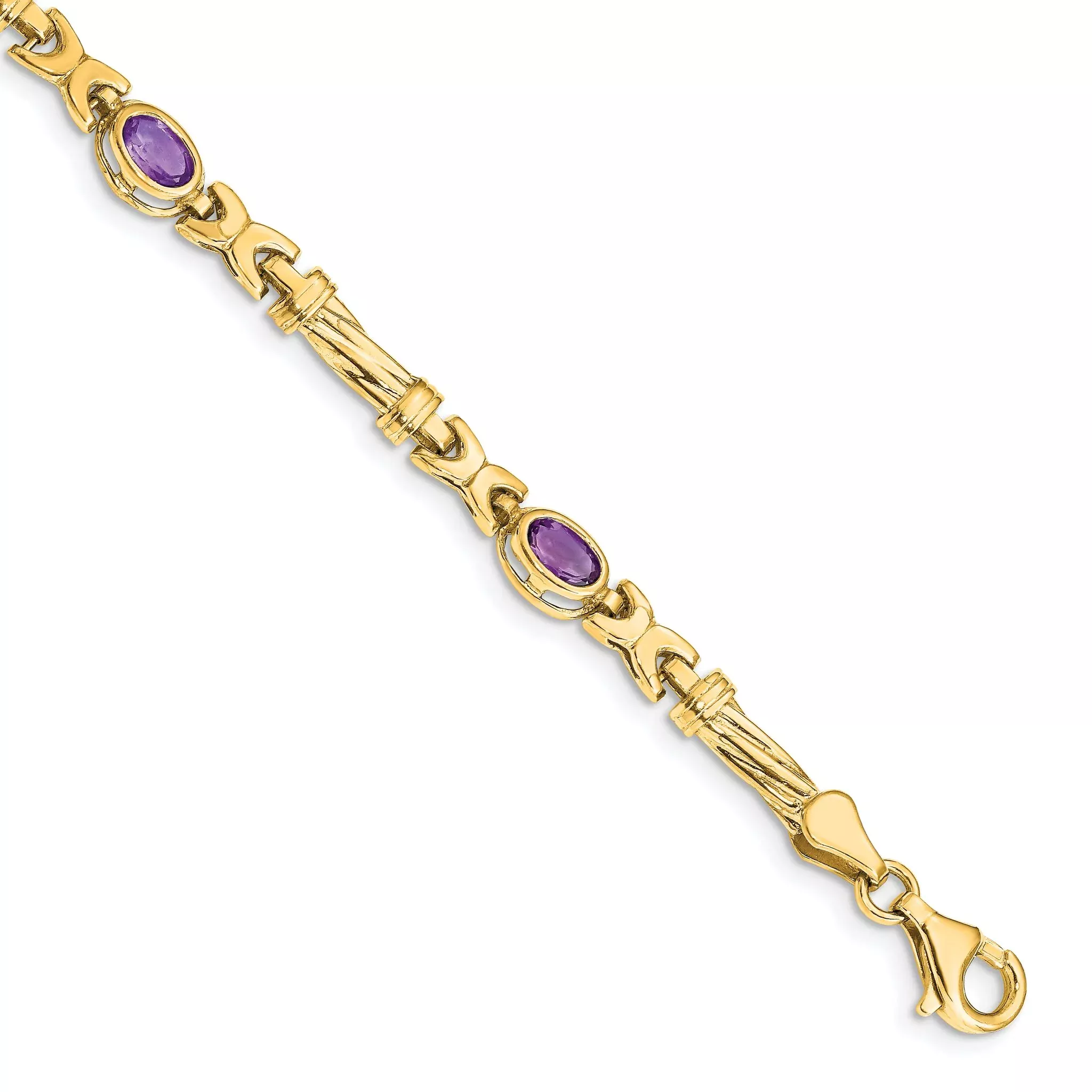 10k Amethyst 4 Stone Bracelet