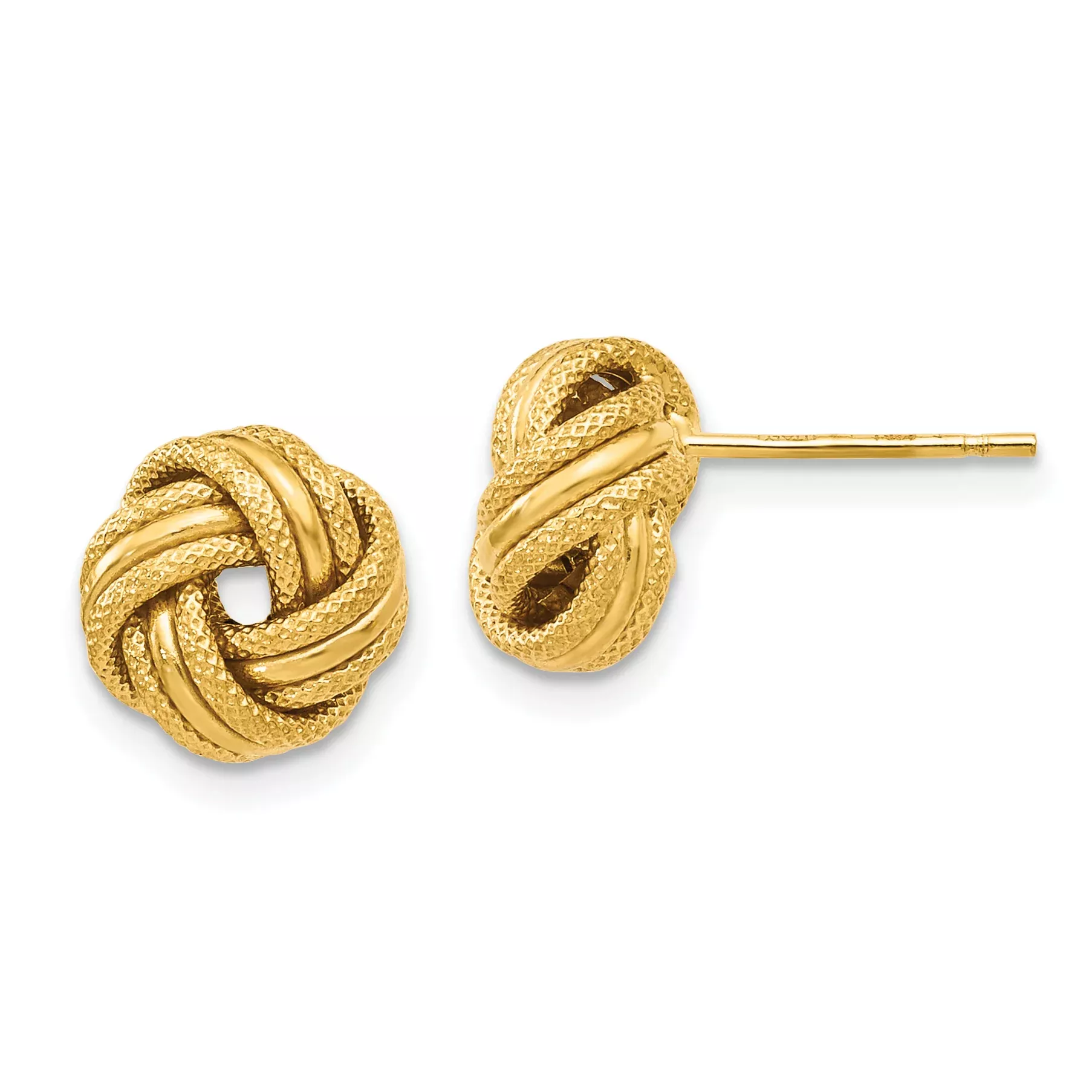 10K Knot Polished D/C Post Earrings