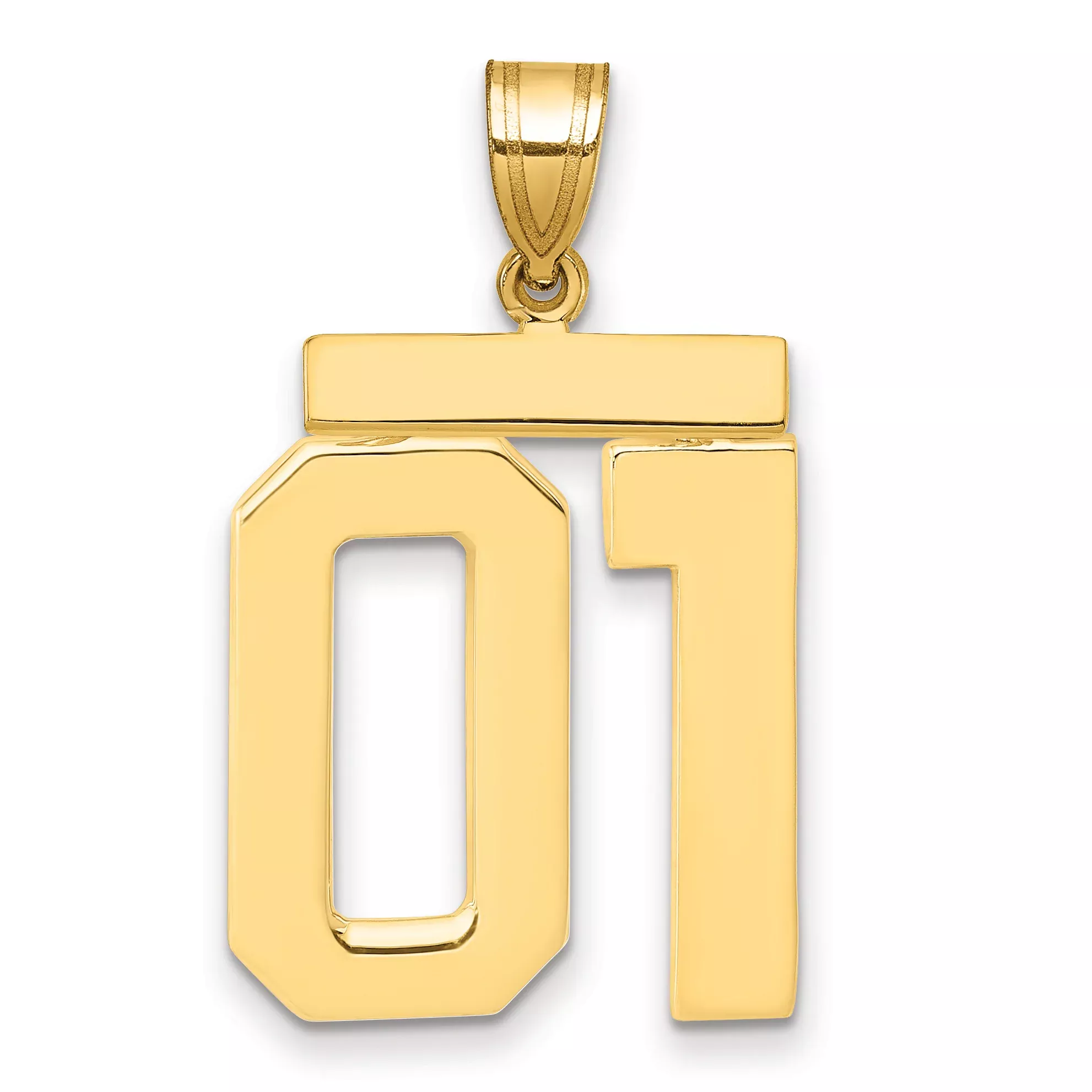 10k Large Polished Number 01 Charm