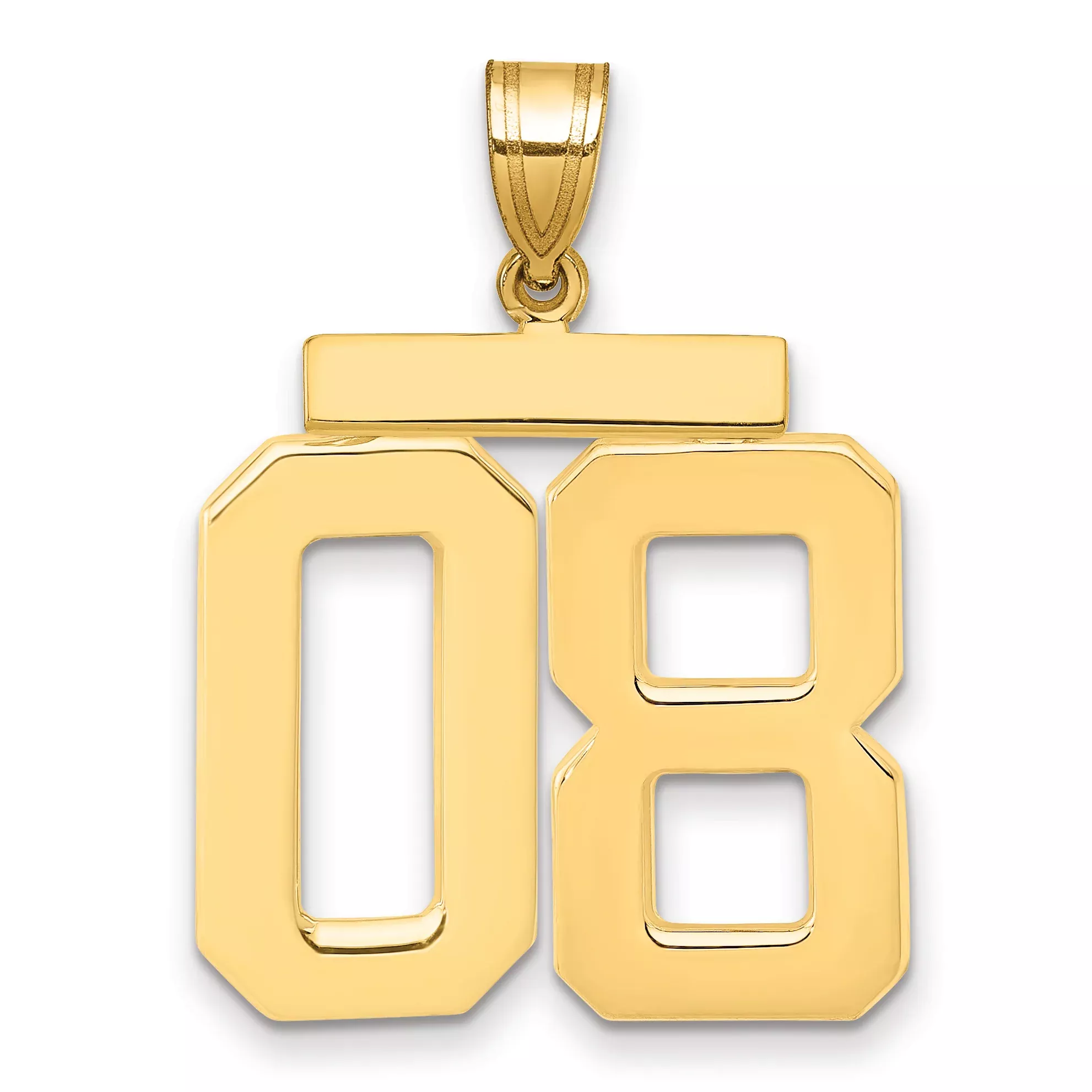 10k Large Polished Number 08 Charm