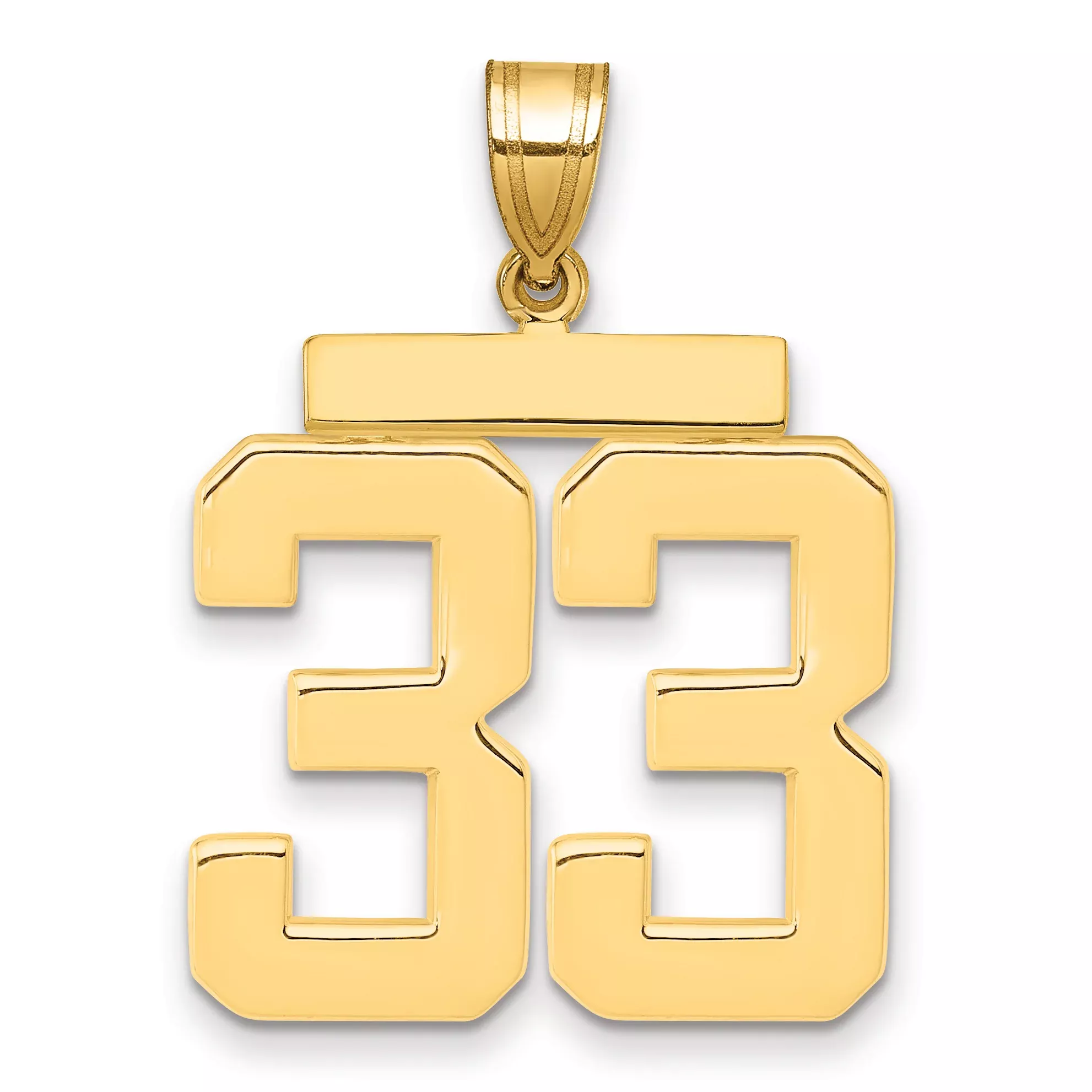 10k Large Polished Number 33 Charm