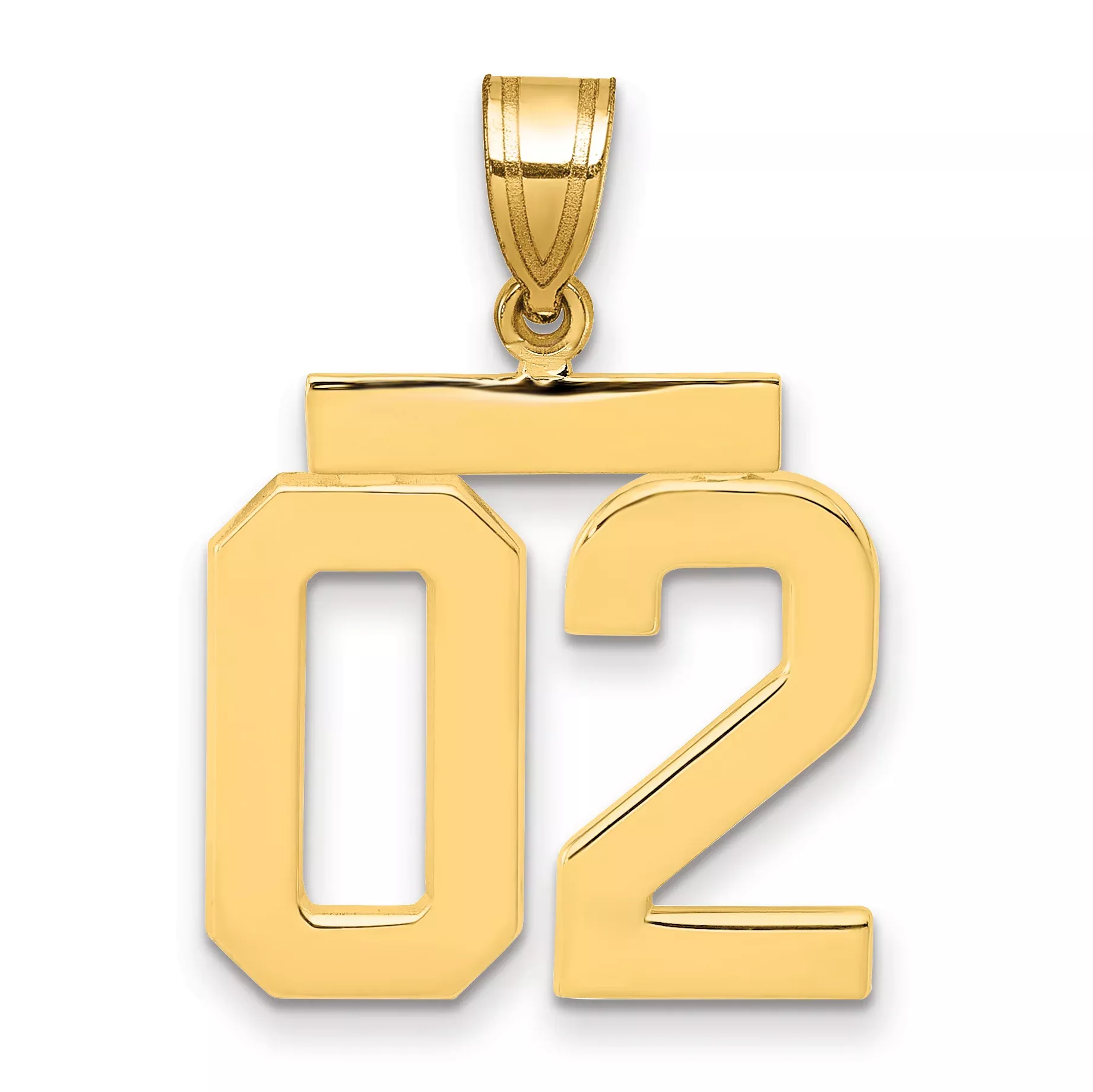 10k Medium Polished Number 02 Charm