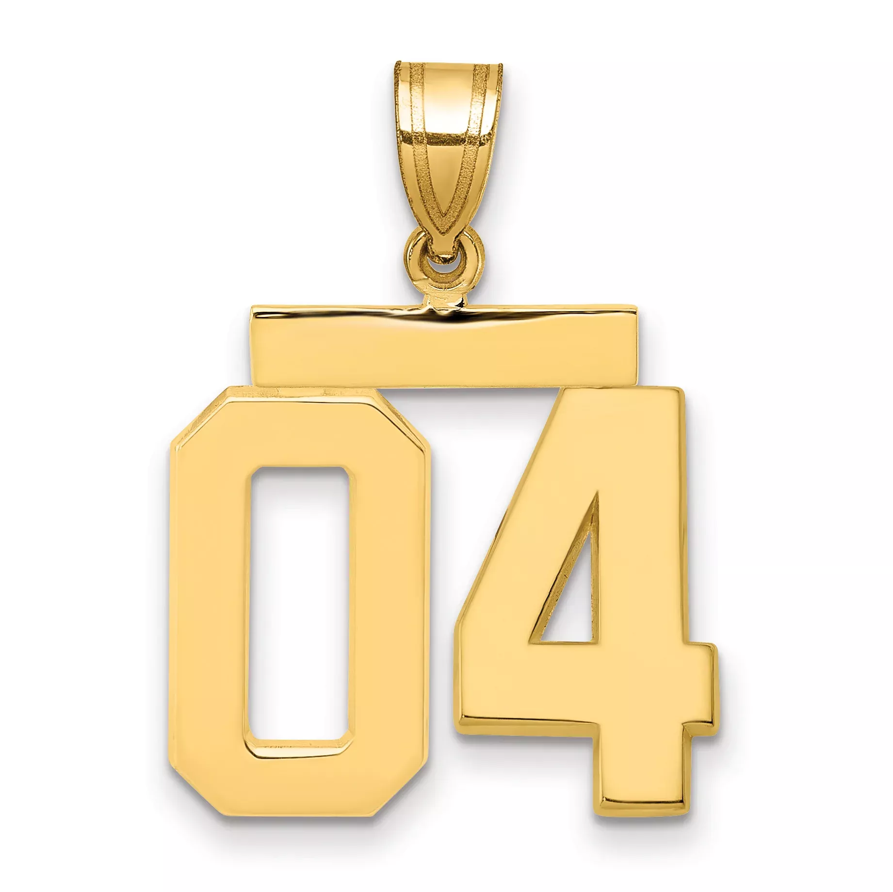 10k Medium Polished Number 04 Charm