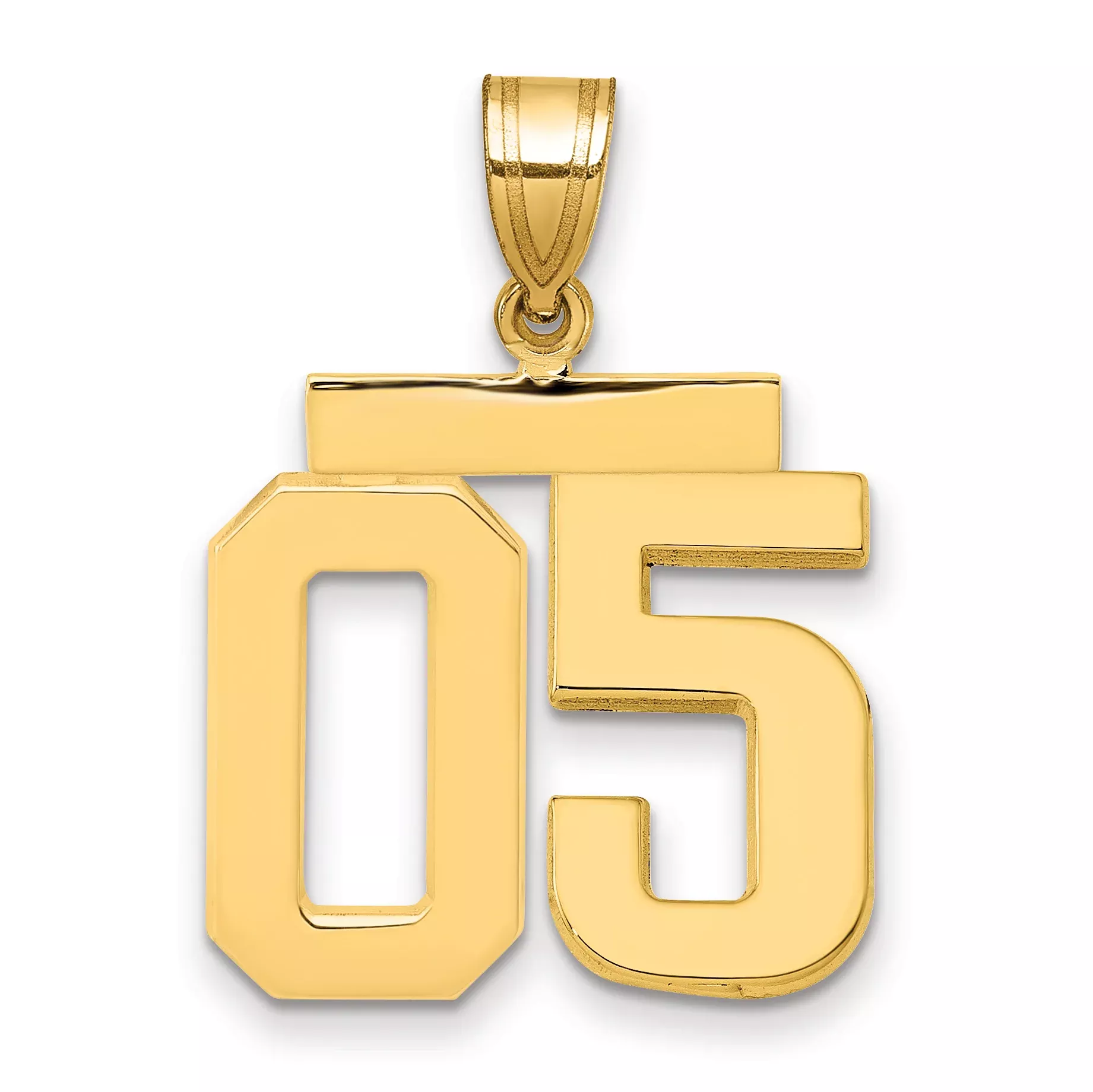 10k Medium Polished Number 05 Charm