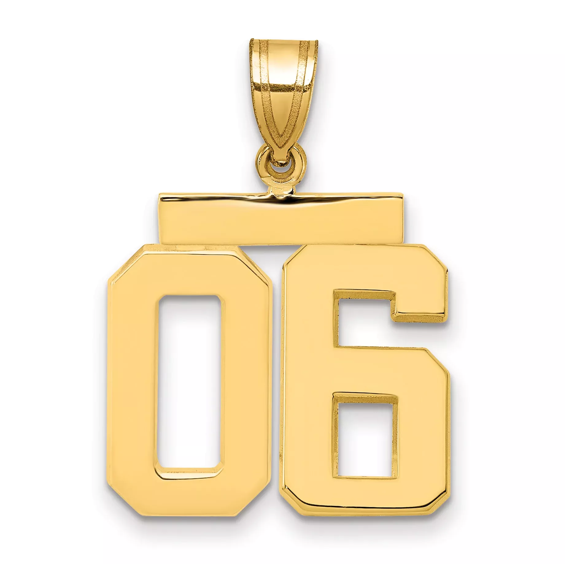 10k Medium Polished Number 06 Charm