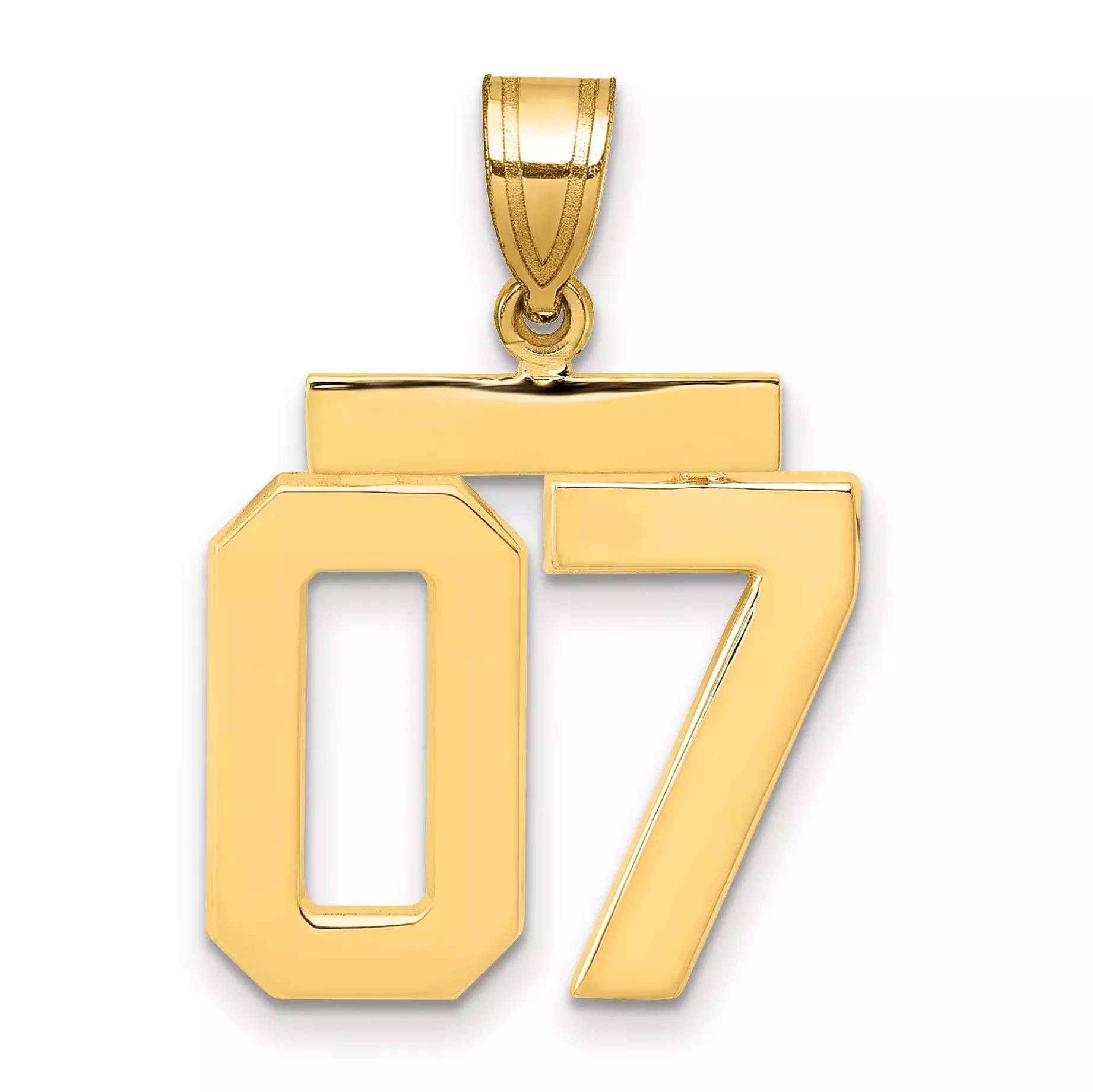 10k Medium Polished Number 07 Charm