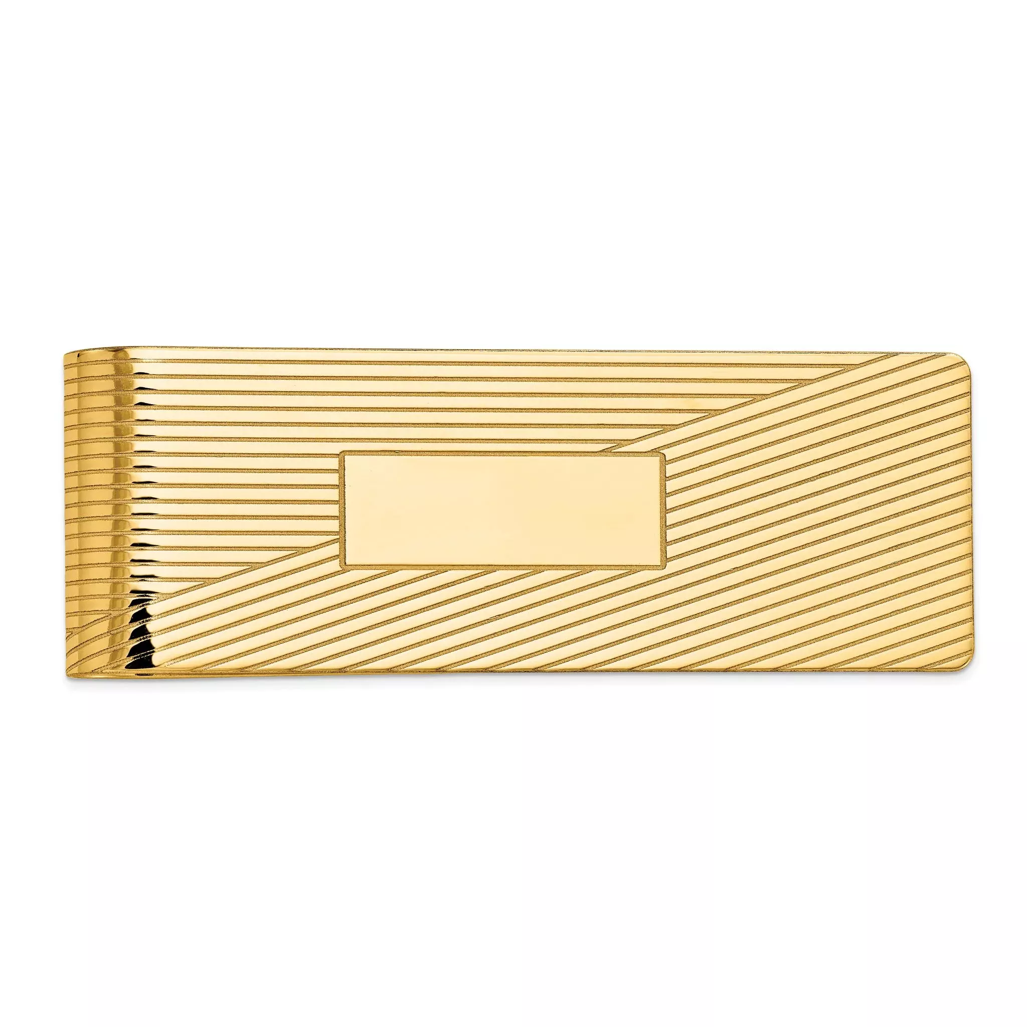 10k Men's Grooved Polished Money Clip