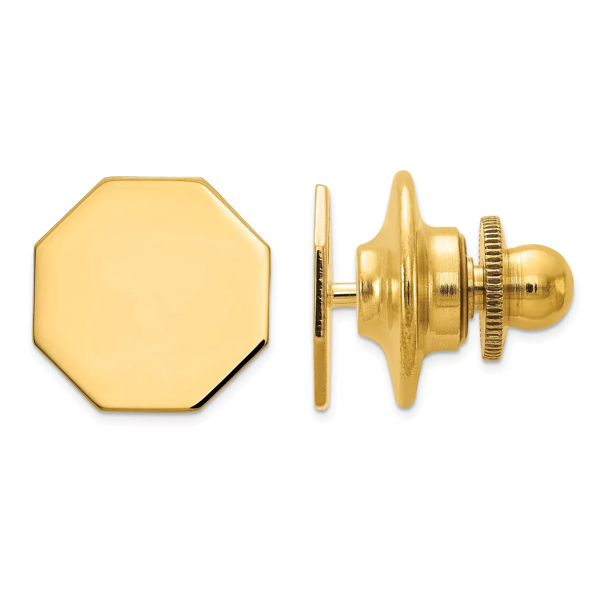 10K Men's Octagonal Tie Tac
