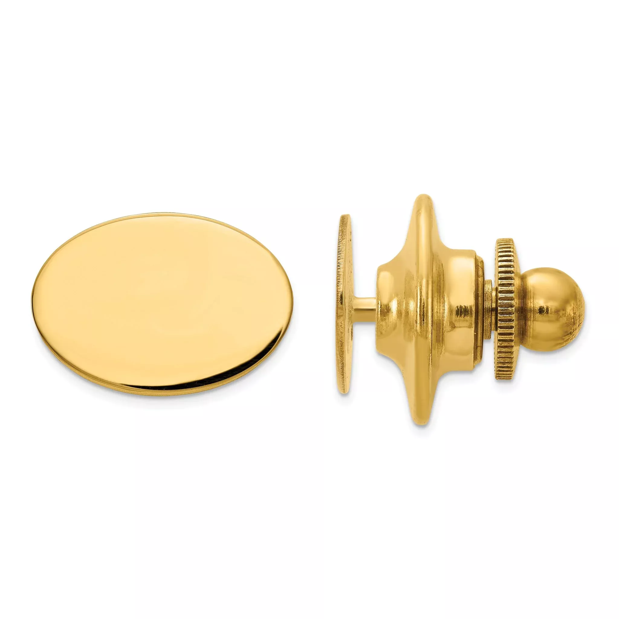 10K Men's Oval High Polished Tie Tac