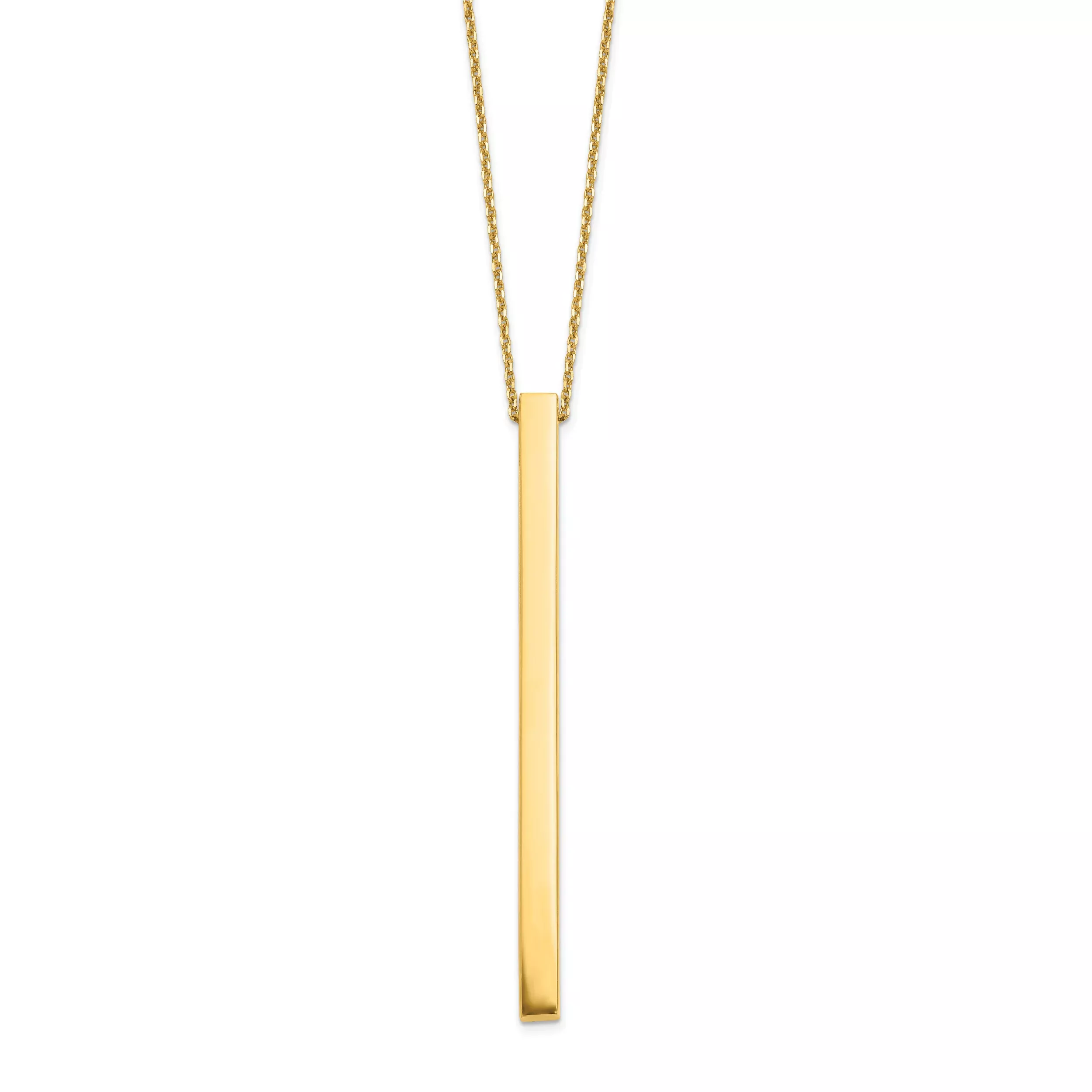 10K Polished Bar With 2 Inch Extention. Necklace