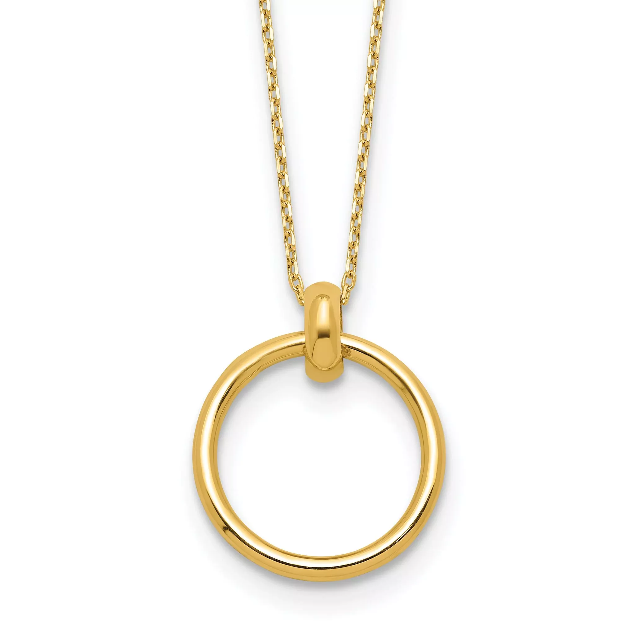 10K Polished Circle Necklace