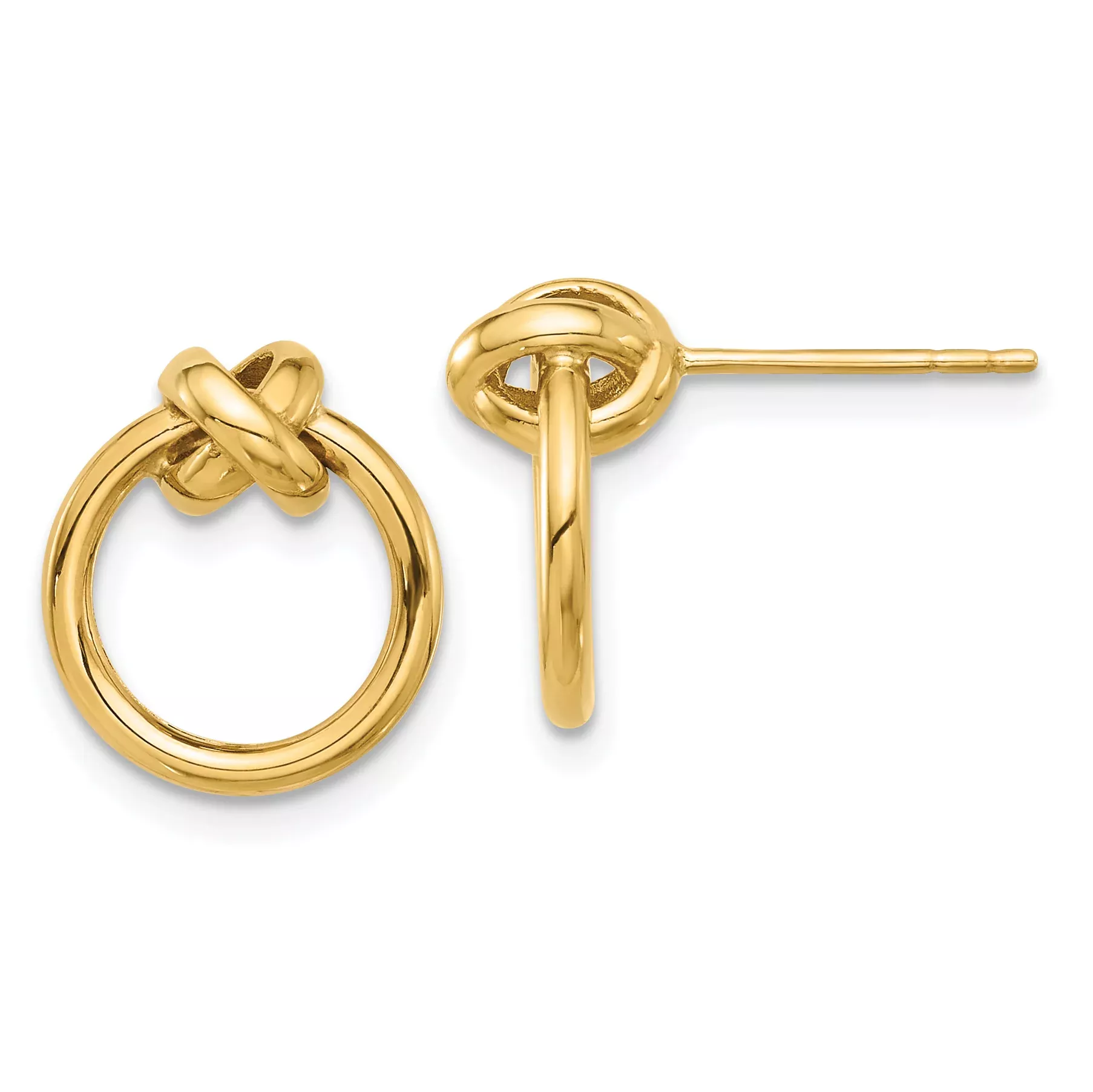 10K Polished Circle Post Earrings