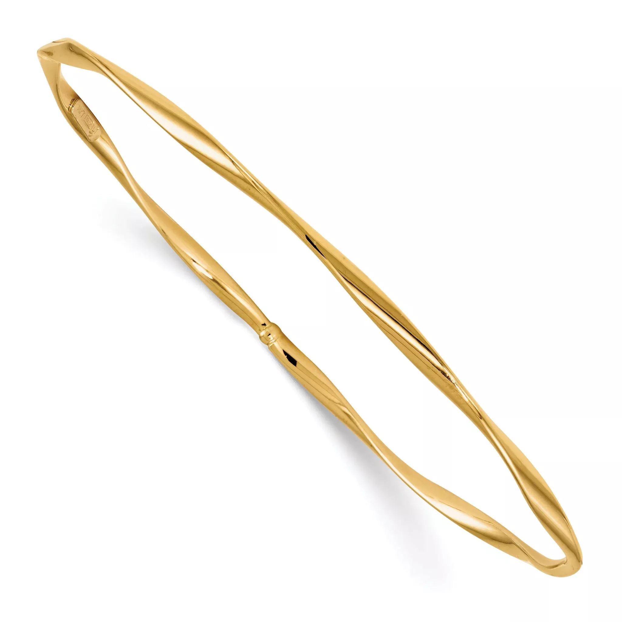 10K Polished Twisted Slip-on Bangle