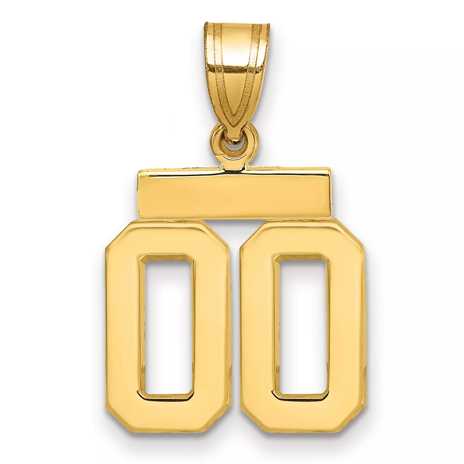 10k Small Polished Number 00 Charm
