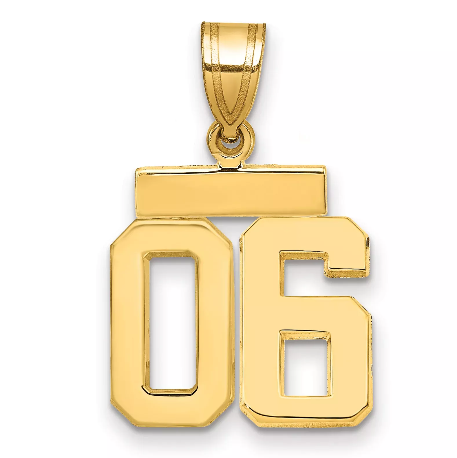 10k Small Polished Number 06 Charm
