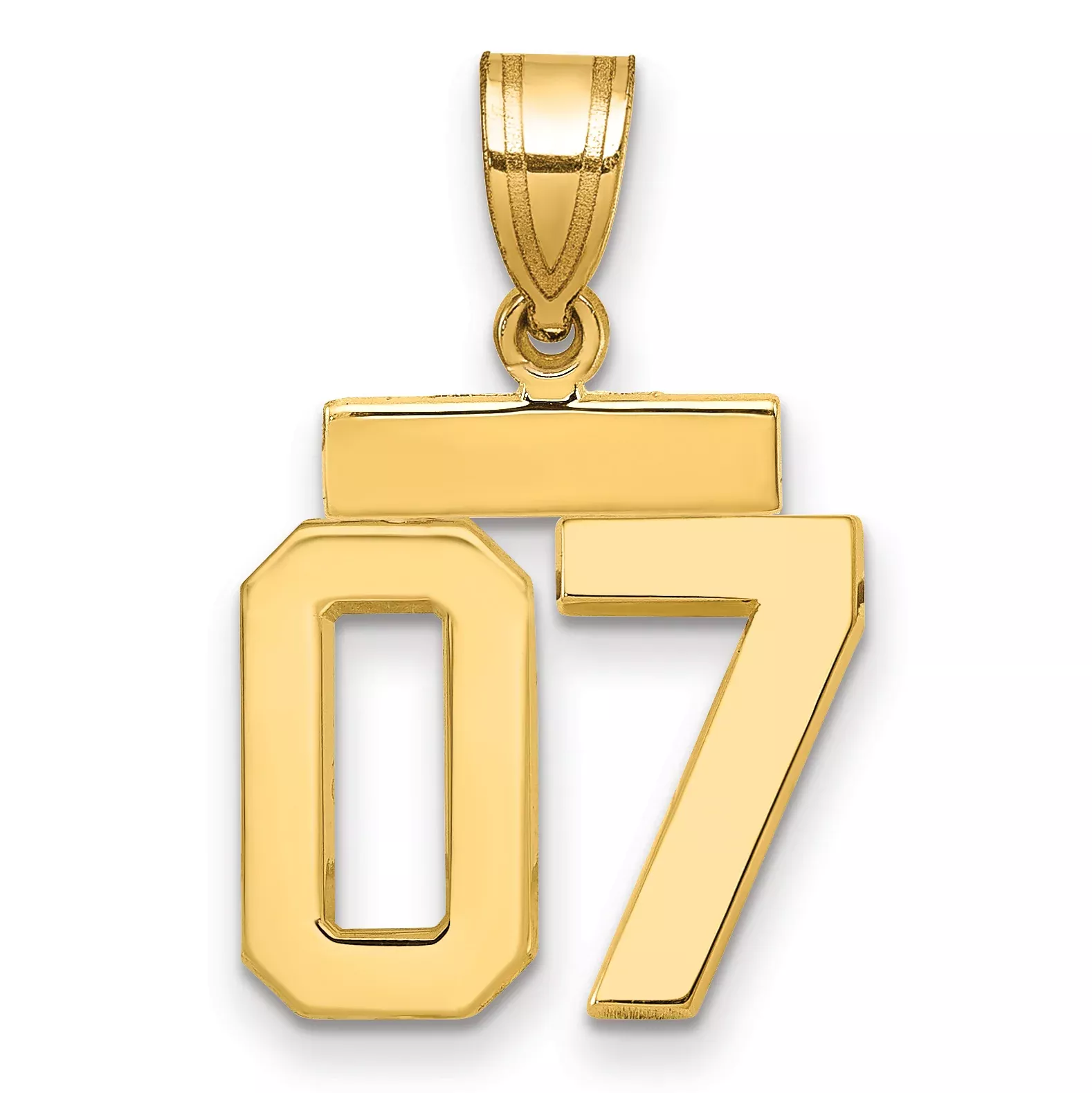 10k Small Polished Number 07 Charm