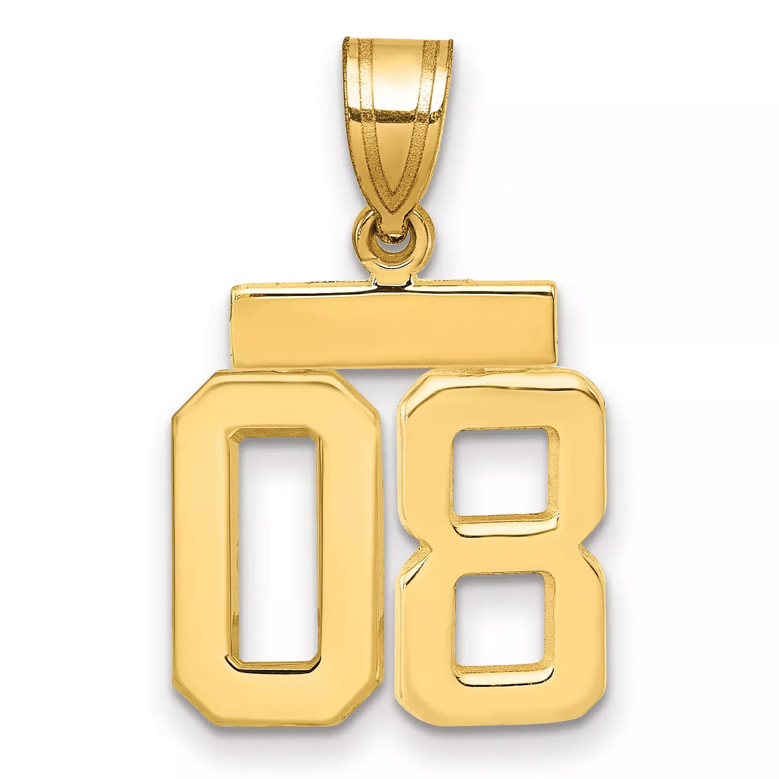 10k Small Polished Number 08 Charm