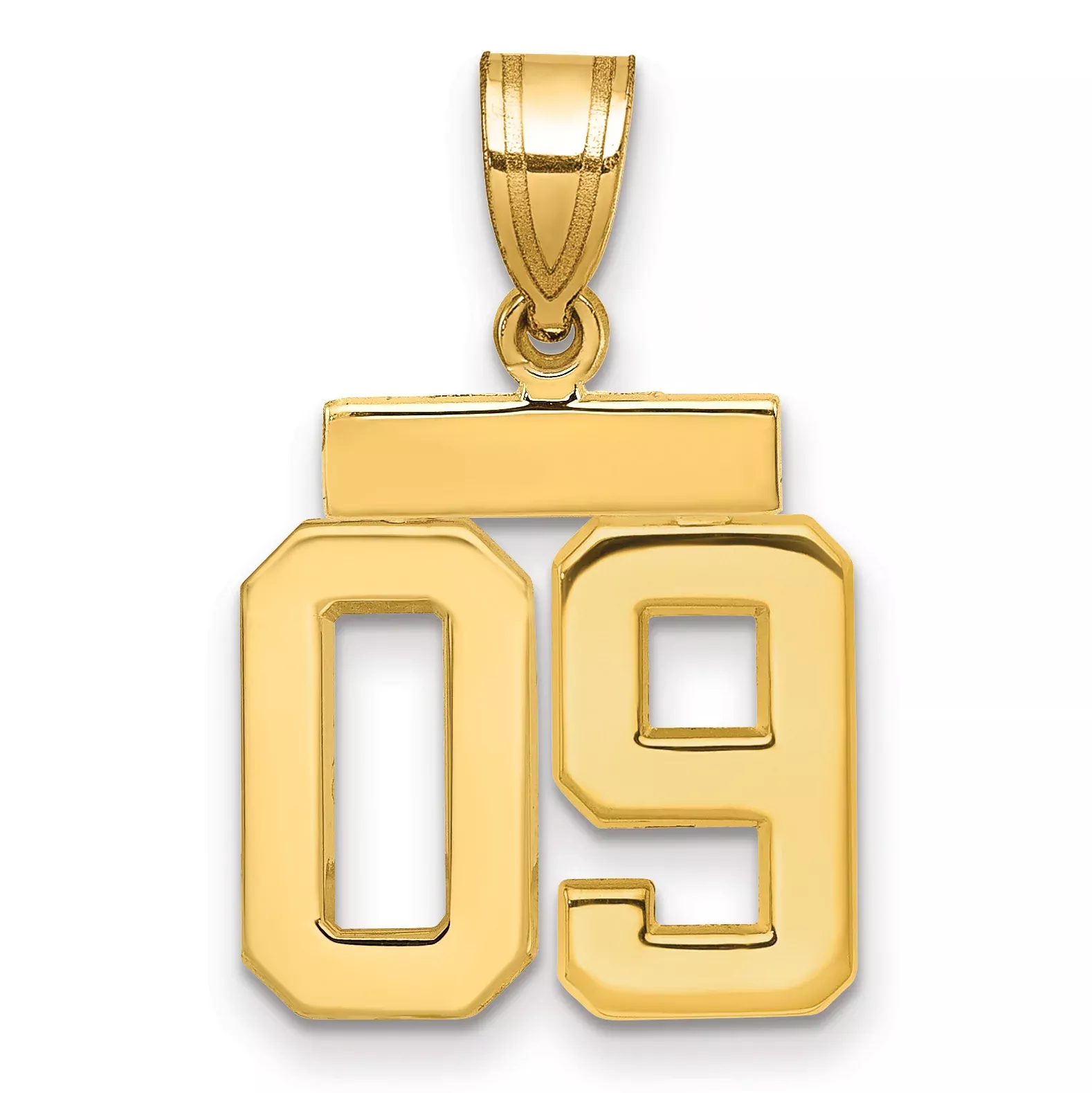10k Small Polished Number 09 Charm