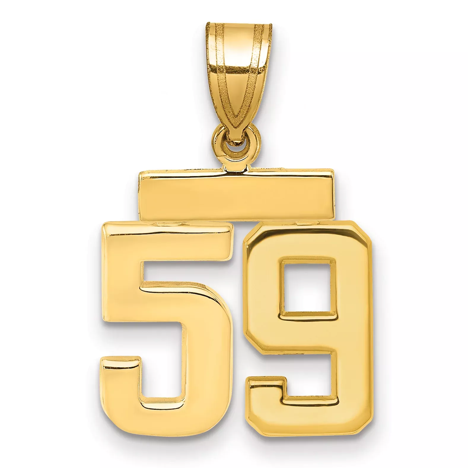 10k Small Polished Number 59 Charm