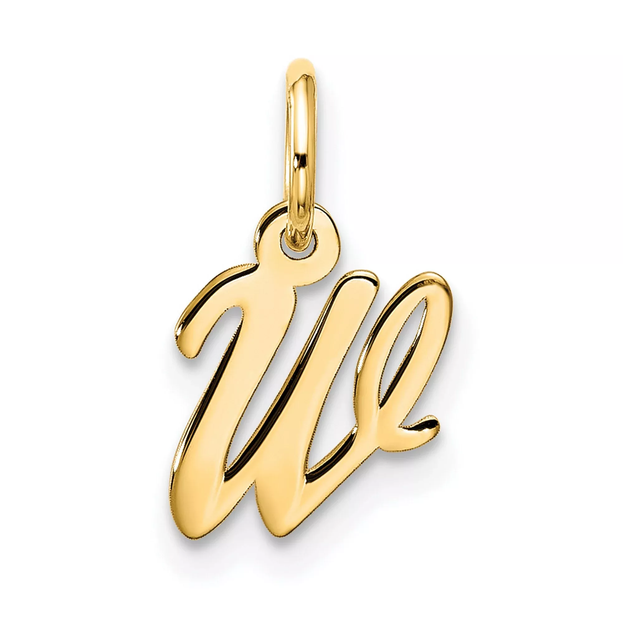 10k Yellow Gold Script Pendant, Cursive Unity Charm, Minimalist Jewelry for Women or Unisex Wear