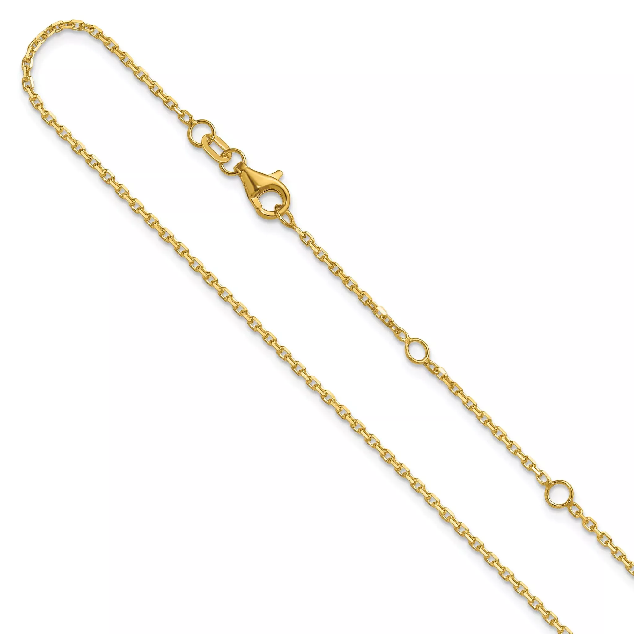 14k 1.5mm D/C Square Cable 1in+1in Adjustable Chain
