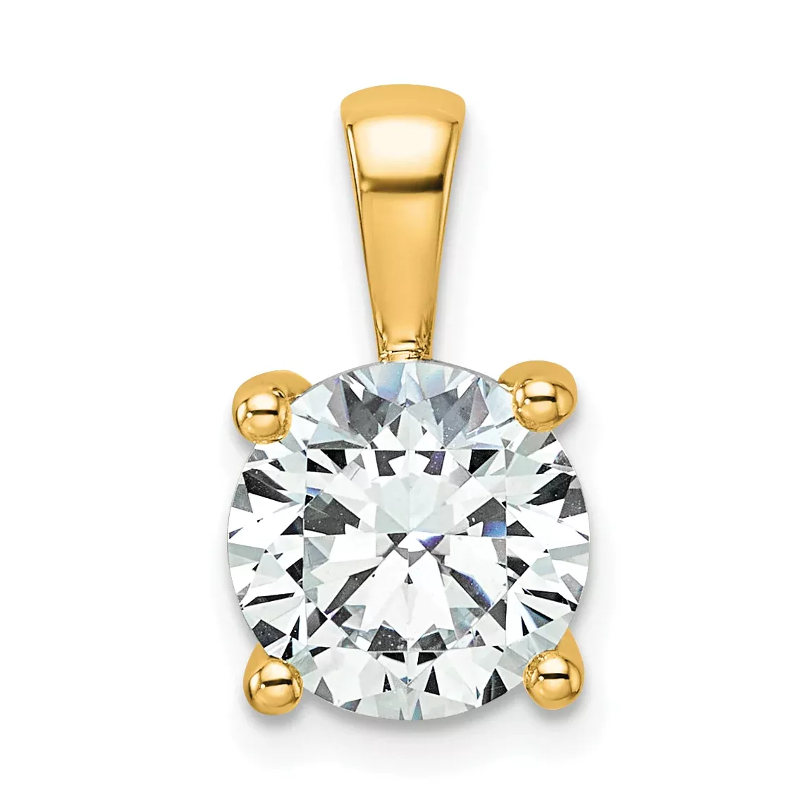 14k 2 1/2 carat Certified Lab Grown Diamond VS+ F+ Round Complete Four Prong Pendant