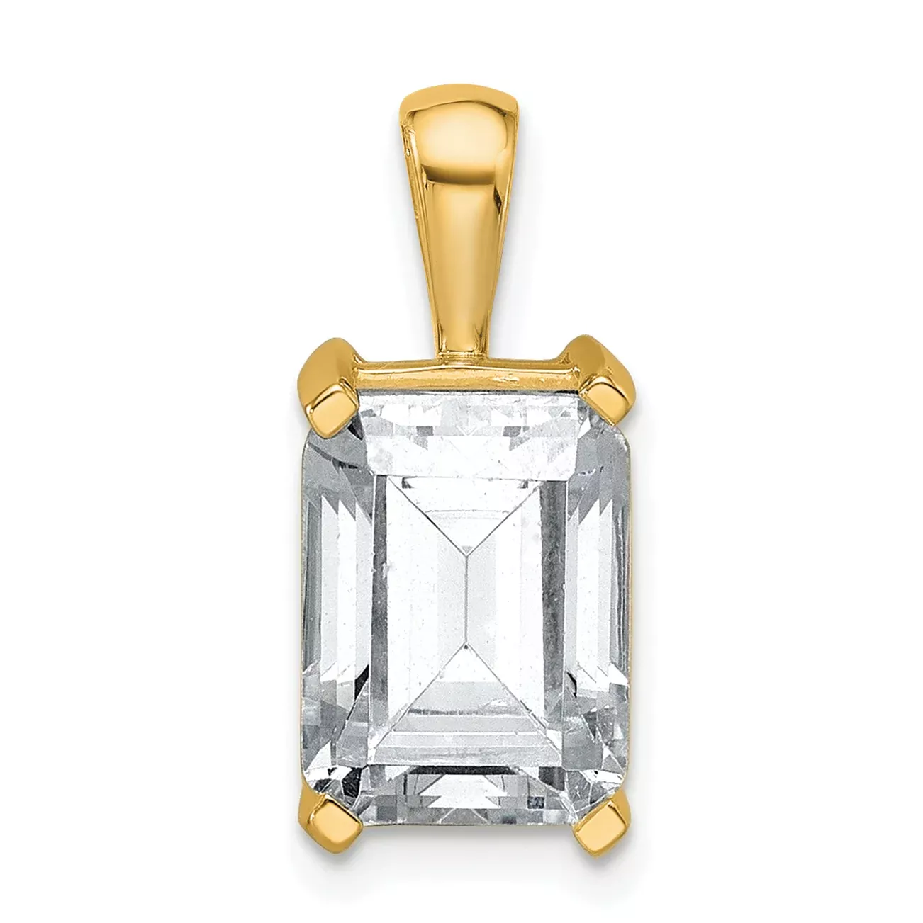 14k 4 carat Lab Grown Diamond VS+ F+ Emerald Complete Four Prong Pendant