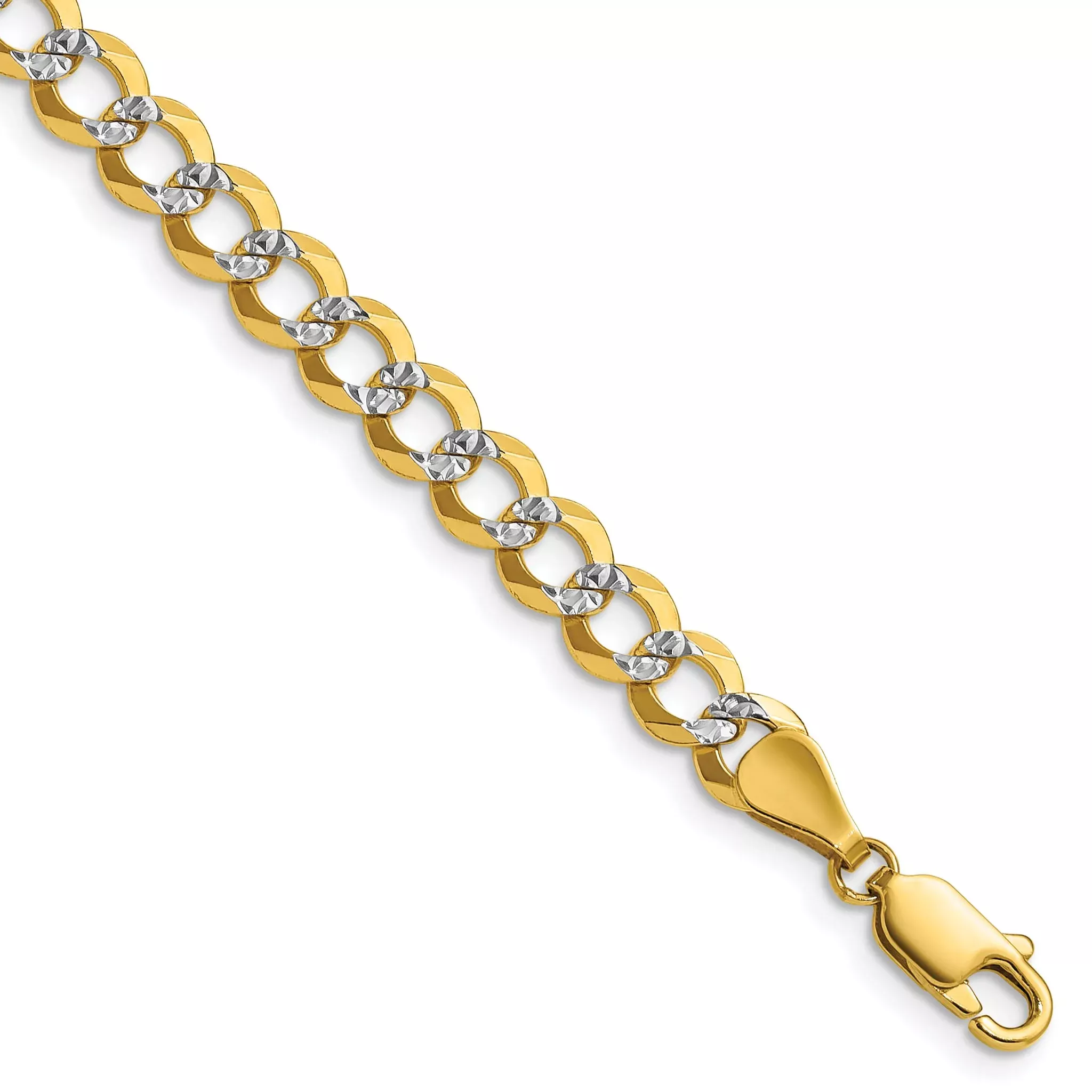 14k 5.9mm Lightweight Pavâ Flat Cuban Chain