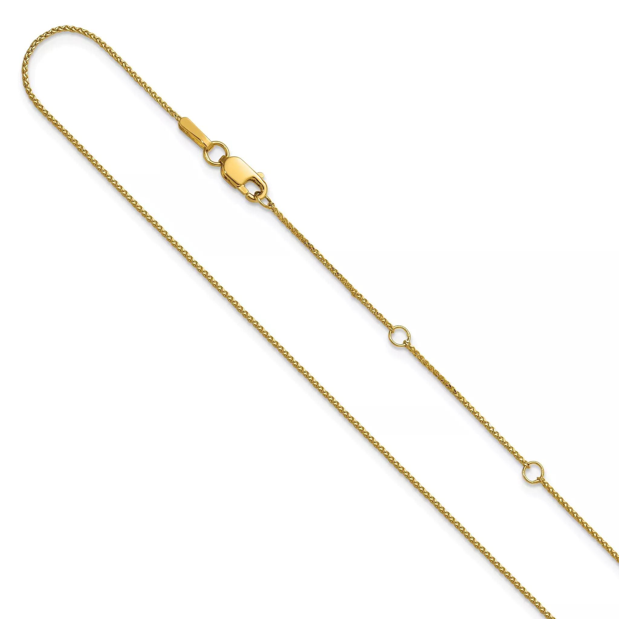 14K .65mm D/C Spiga 1in+1in Adjustable Chain