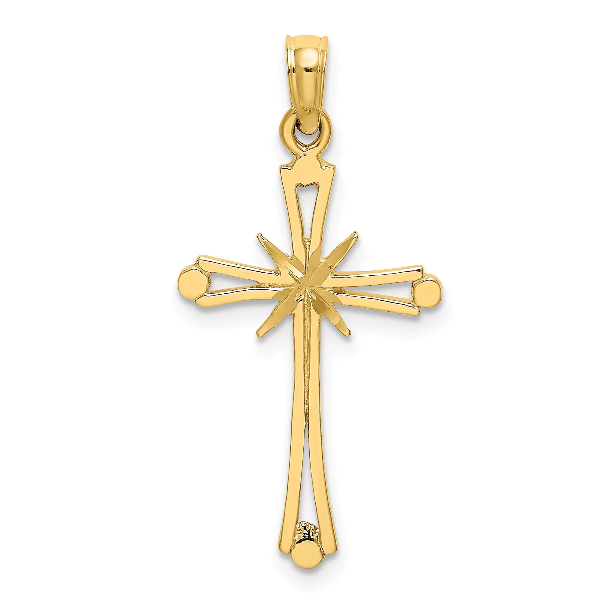 14K D/C w/ X-Center On Cross Charm