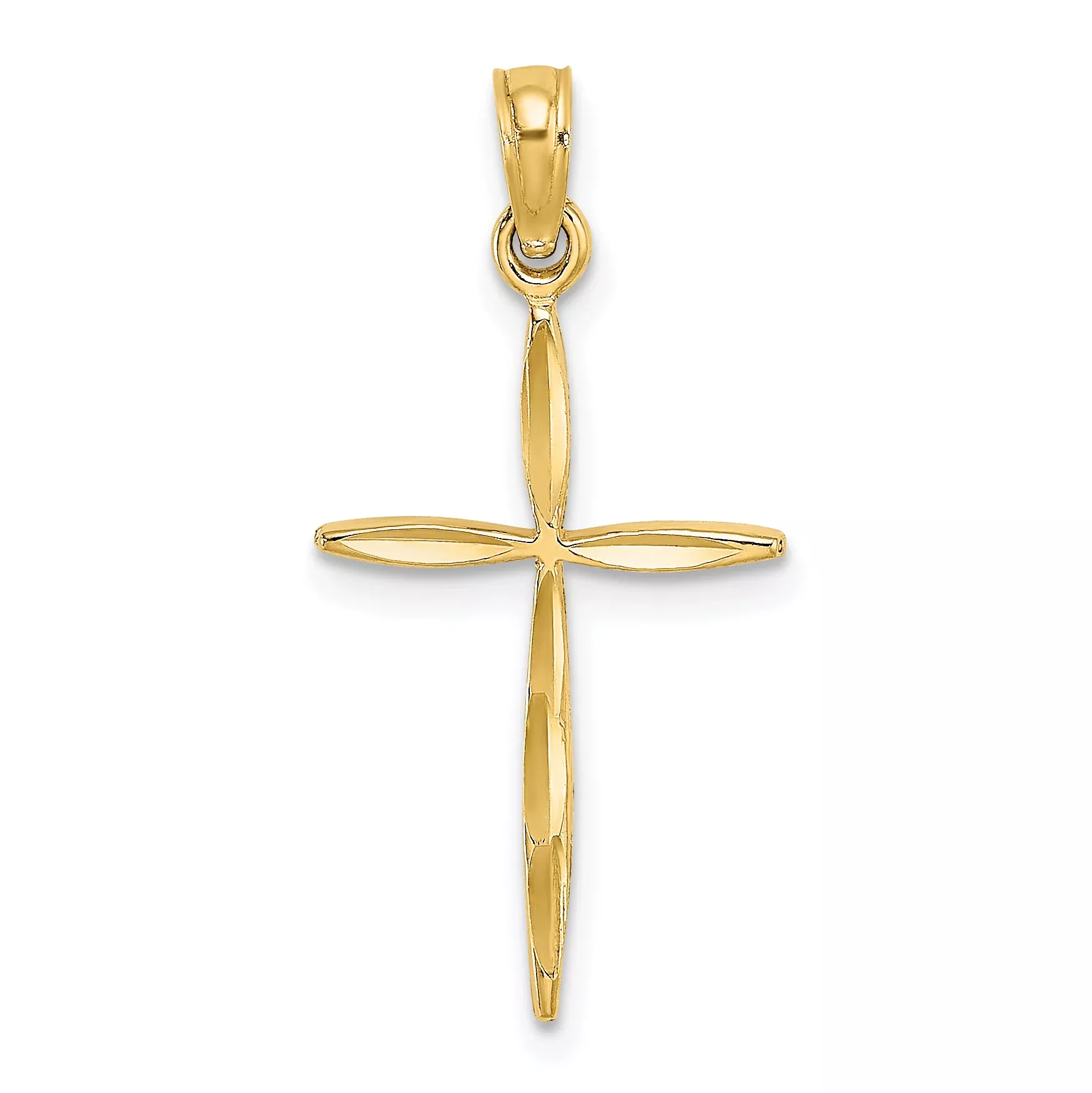 14K D/C with Tapered Ends Cross Charm