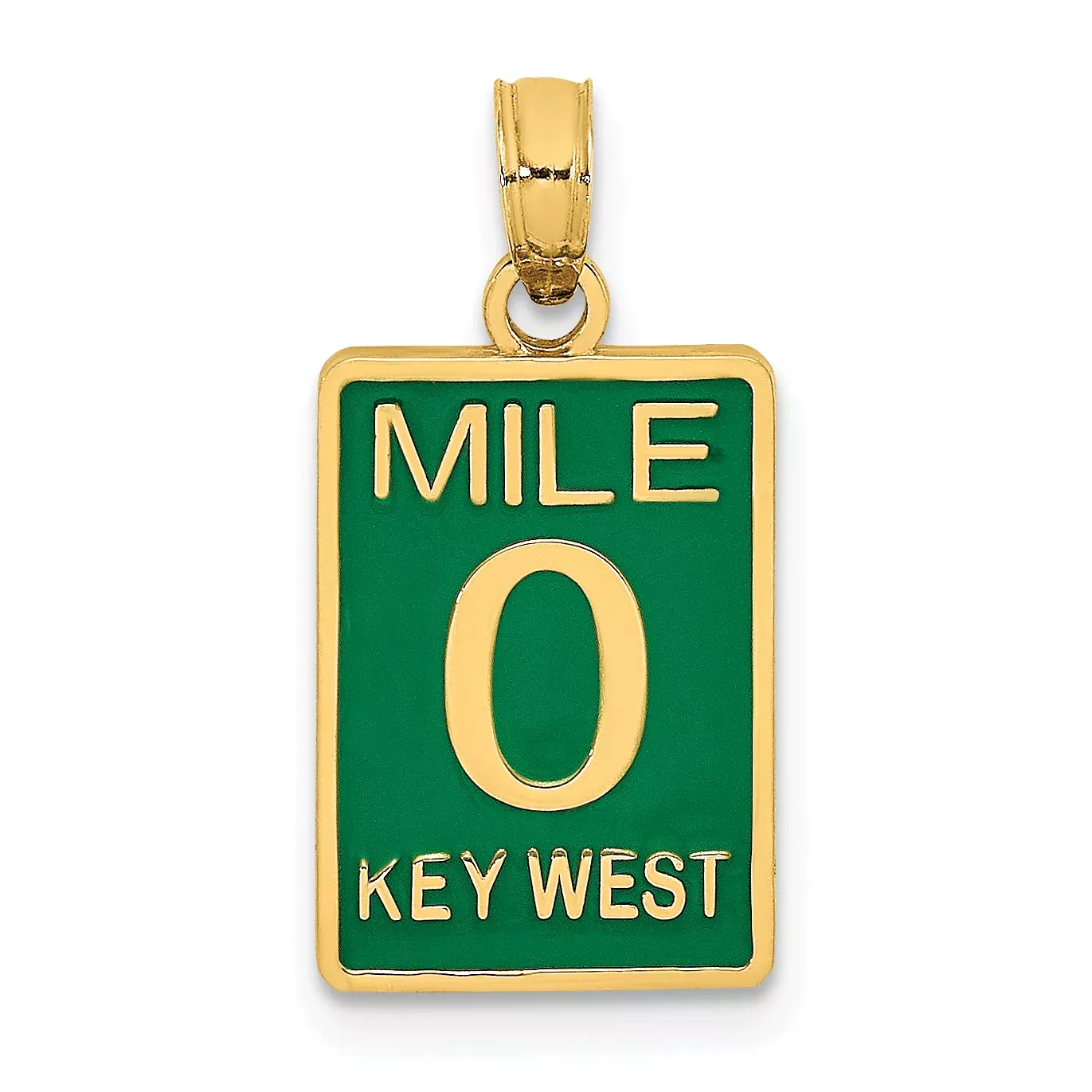 14K Enamel Mile Marker 0/ KEY WEST Charm