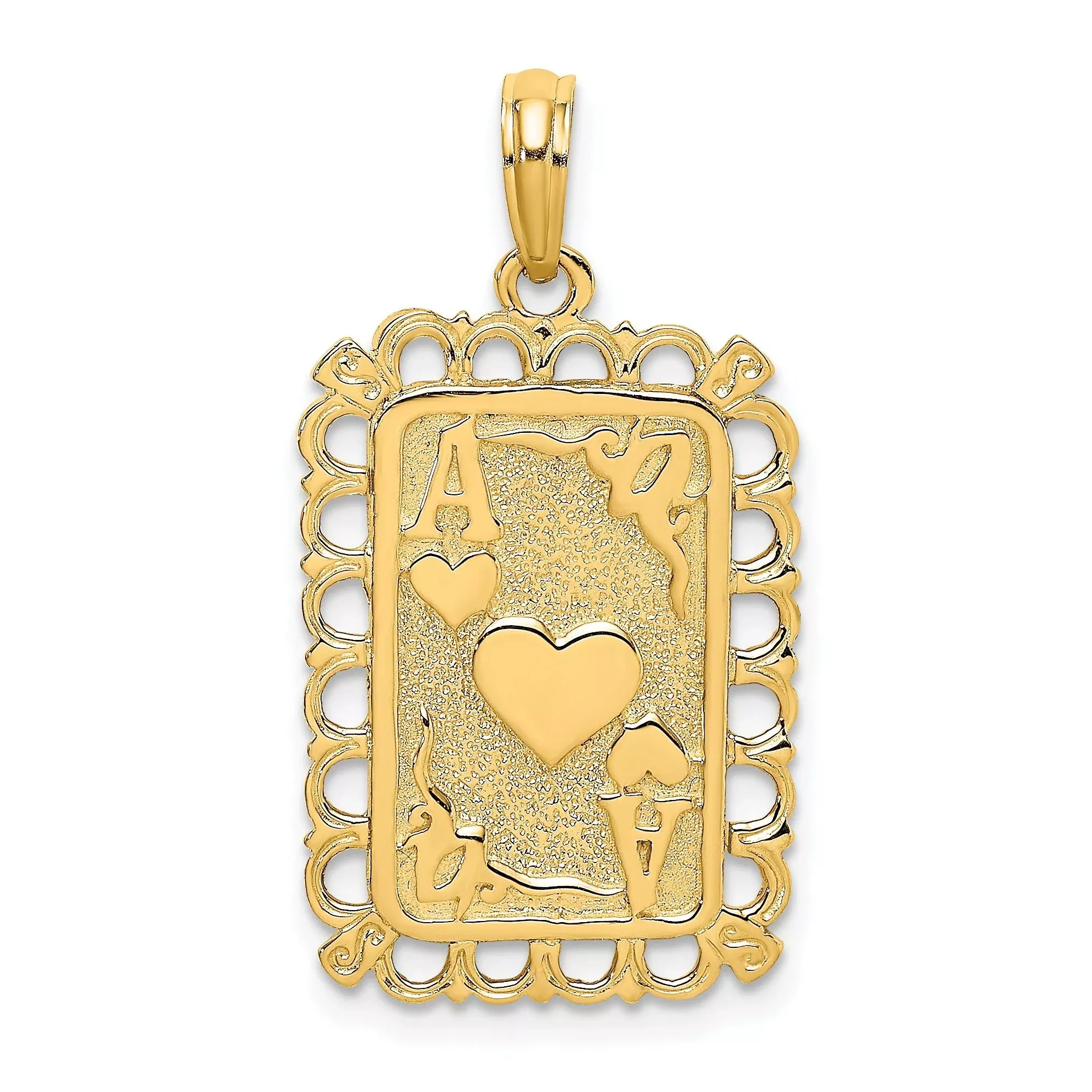 14K Hearts w/ Ace Playing Cards Charm