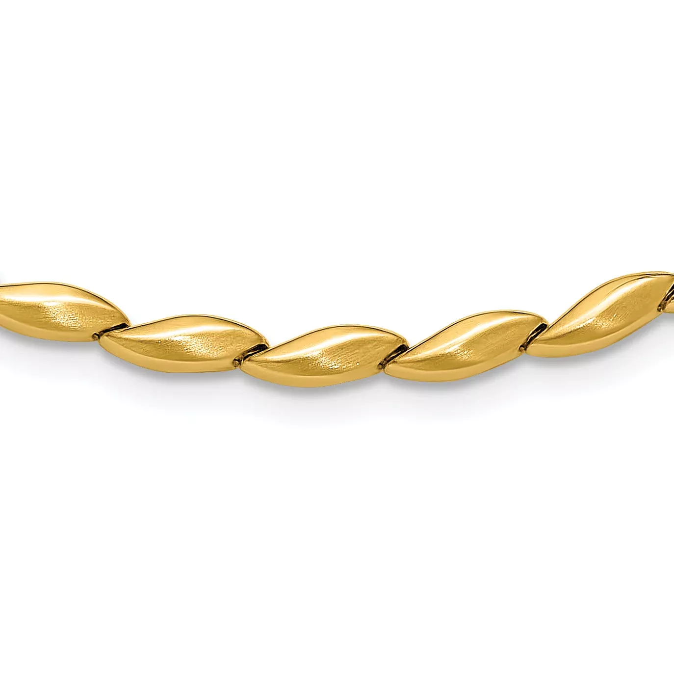 14K Polished and Satin 4.2mm Fancy Link Necklace