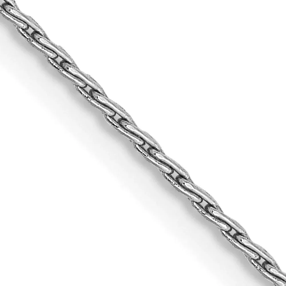 14K White Gold 20" Parisian Wheat Chain with Lobster Clasp - 1mm Width by Oro Pregiato