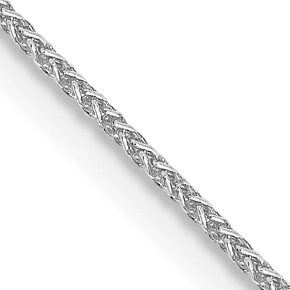 14K White Gold 20" Spiga Chain Necklace with Lobster Clasp - 0.85mm Width by Oro Pregiato