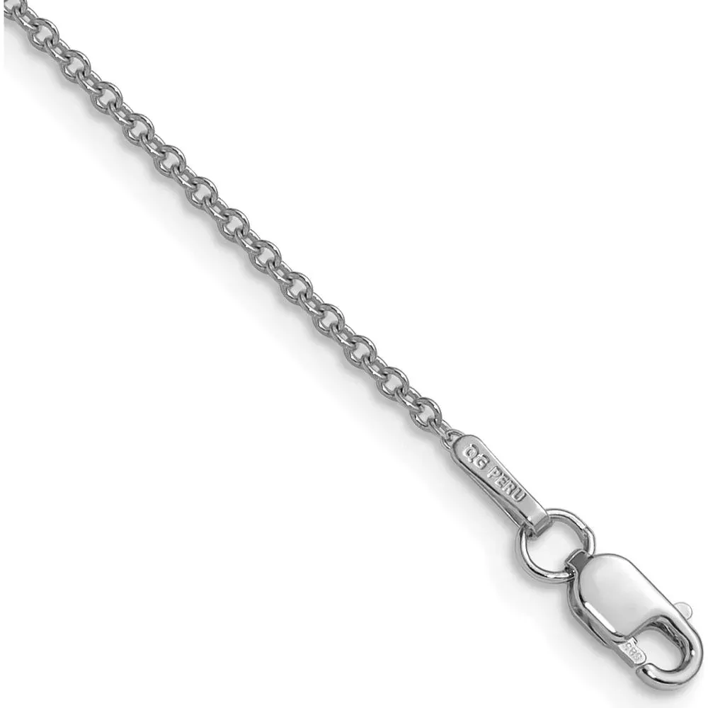 14K White Gold 24" Cable Chain Necklace with Lobster Clasp - Polished Finish by Oro Pregiato