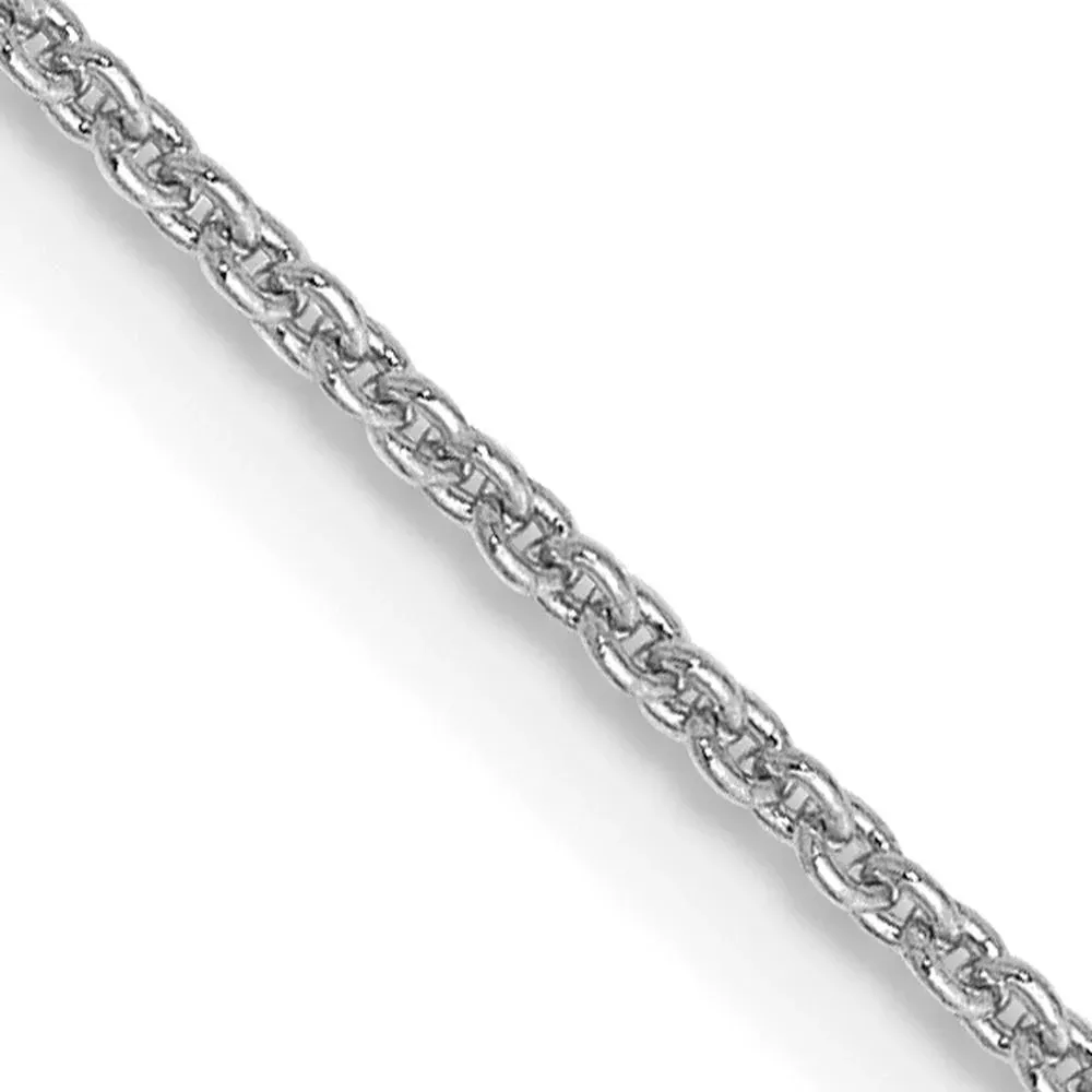 14K White Gold 24" Polished Cable Chain Necklace with Lobster Clasp by Oro Pregiato