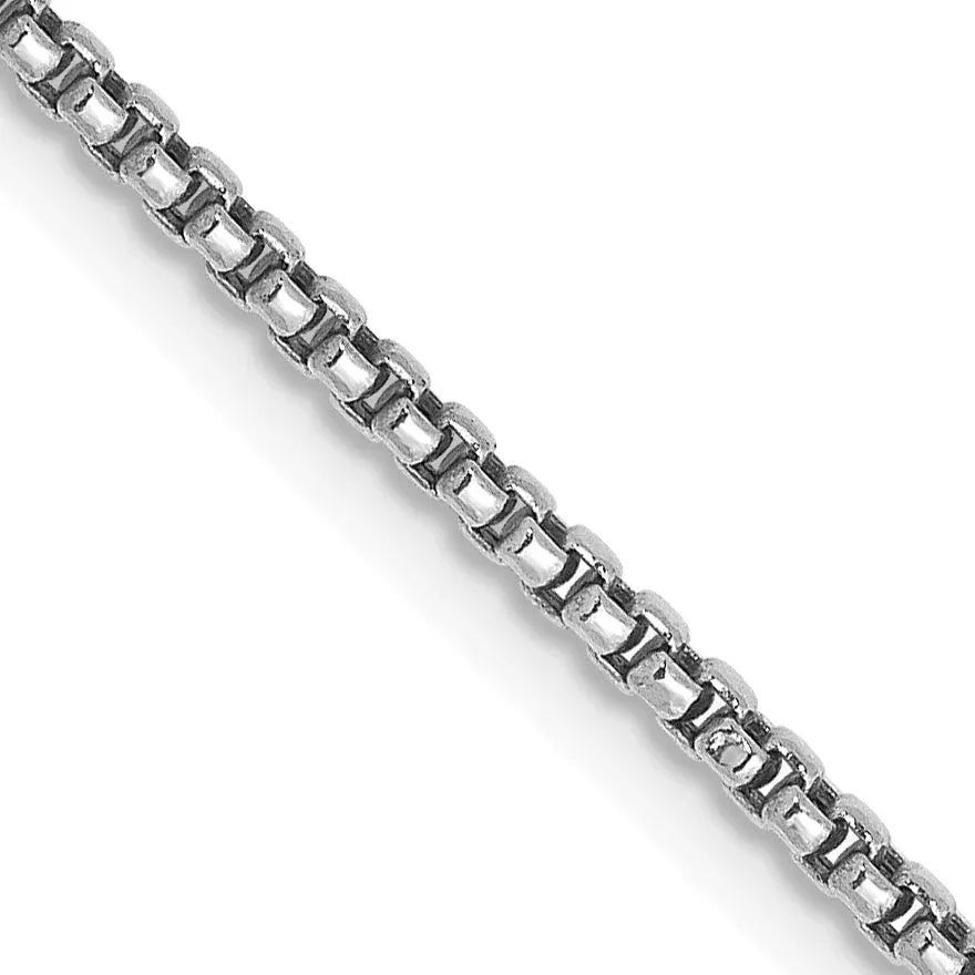 14K White Gold 30 Inch 1.5mm Semi-Solid Round Box With Lobster Clasp Chain Necklace