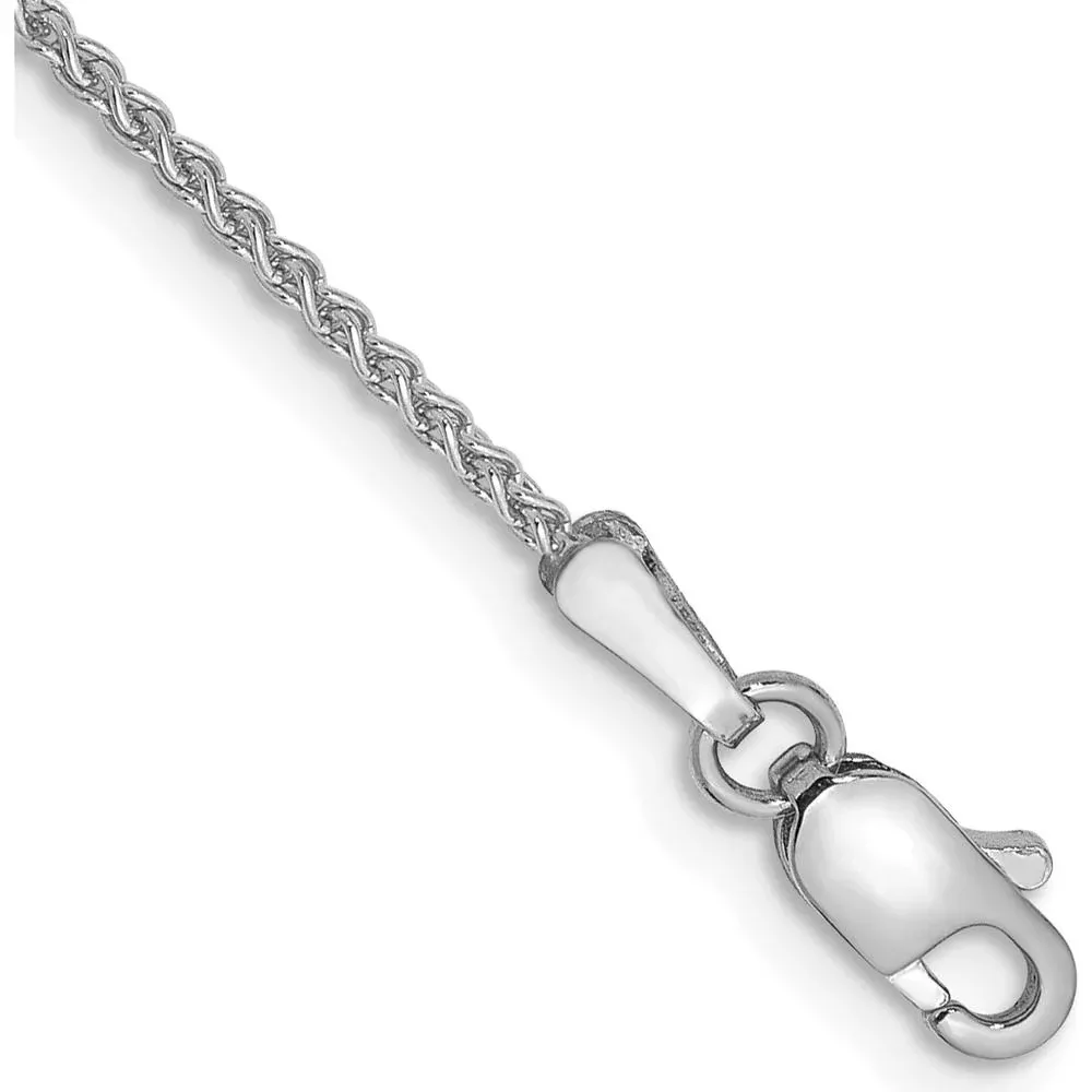14K White Gold 9" Spiga Chain Anklet with Lobster Clasp - Polished Finish by Oro Pregiato