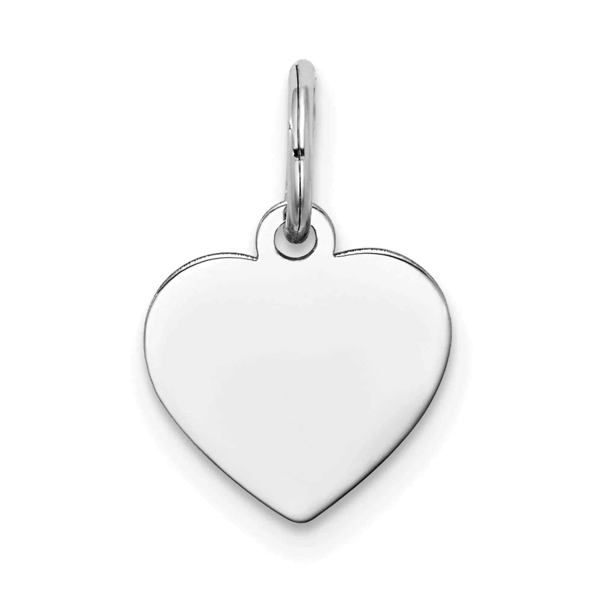 14k White Gold Heart Pendant Charm, Minimalist Design with Symbol for Women