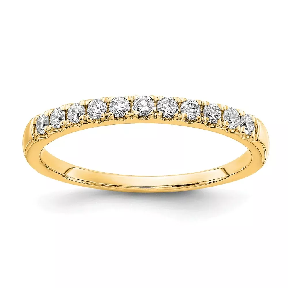 14k Yellow Gold 1/4 Ct. Lab Grown Diamond VS/SI+ G+ Wedding Band Ring