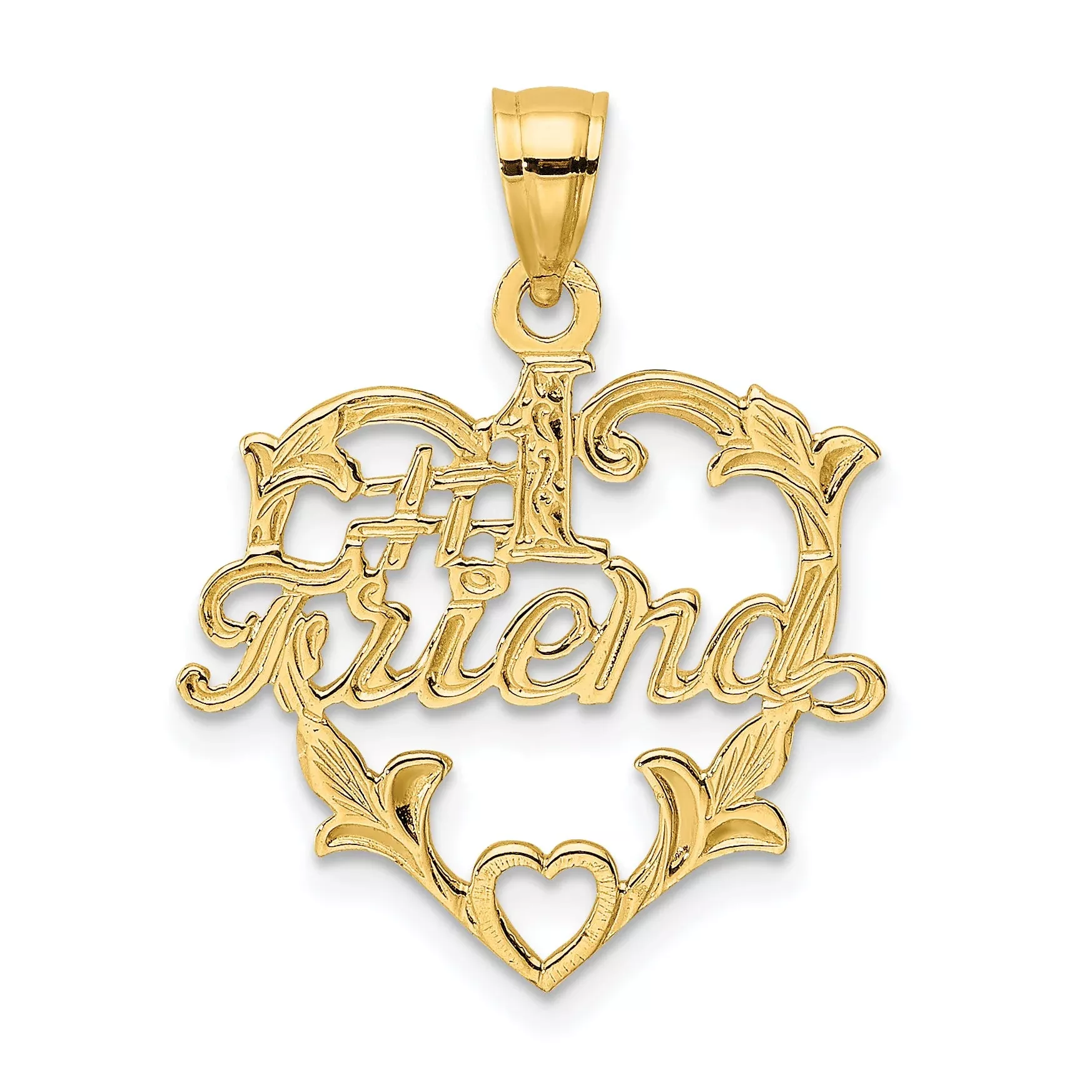 14K Yellow Gold #1 Friend In Heart Charm