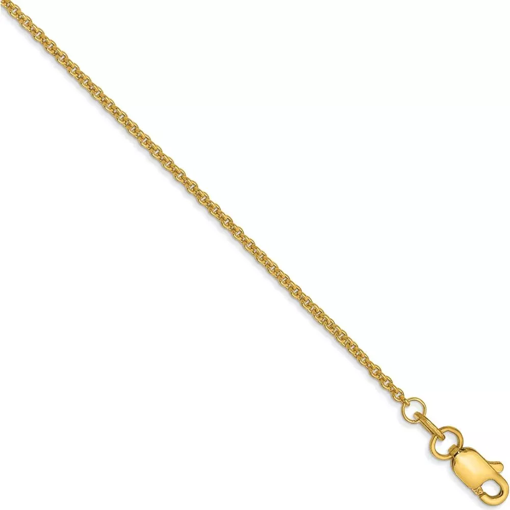 14K Yellow Gold 10" Cable Link Anklet with Lobster Clasp by Oro Pregiato
