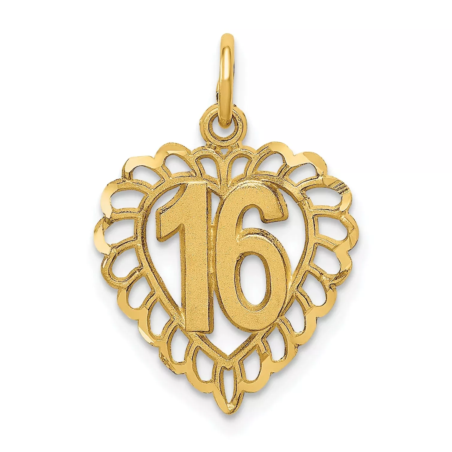 14K Yellow Gold 16 In A Heart Charm
