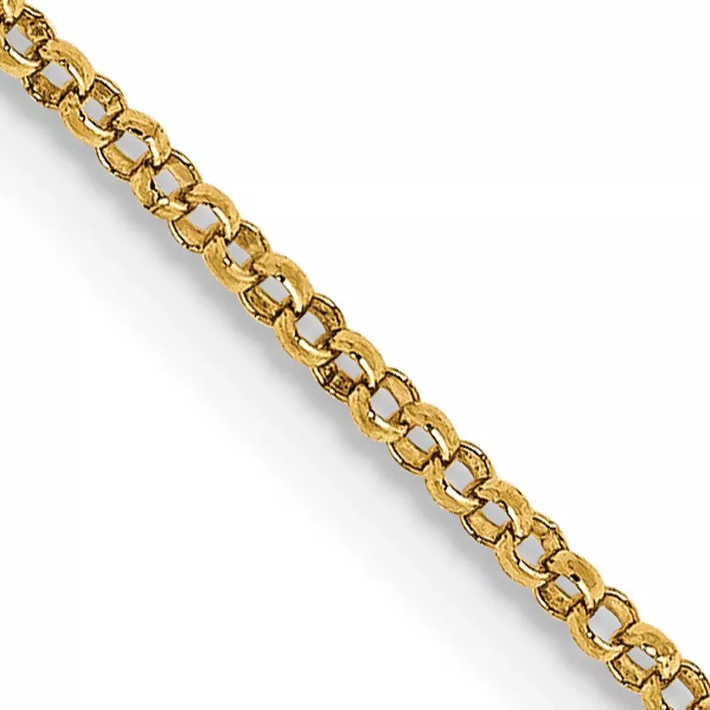 14K Yellow Gold 16" Rolo Pendant Chain with Lobster Clasp by Oro Pregiato